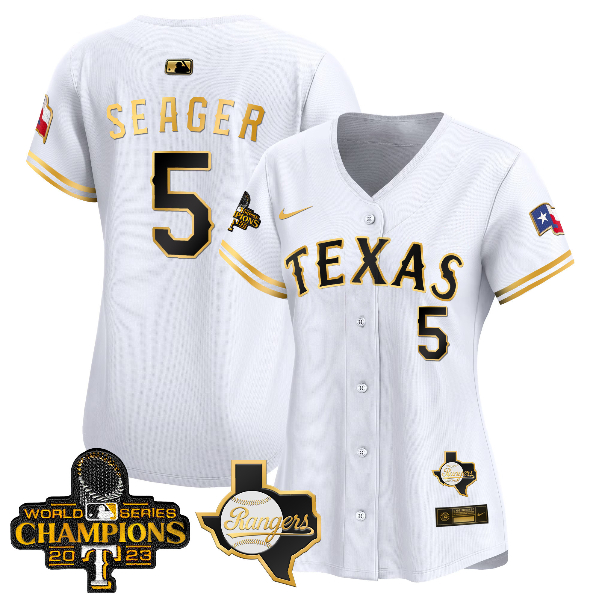 Women's Texas Rangers World Series Champions Vapor Premier Limited Jersey V2 - All Stitched