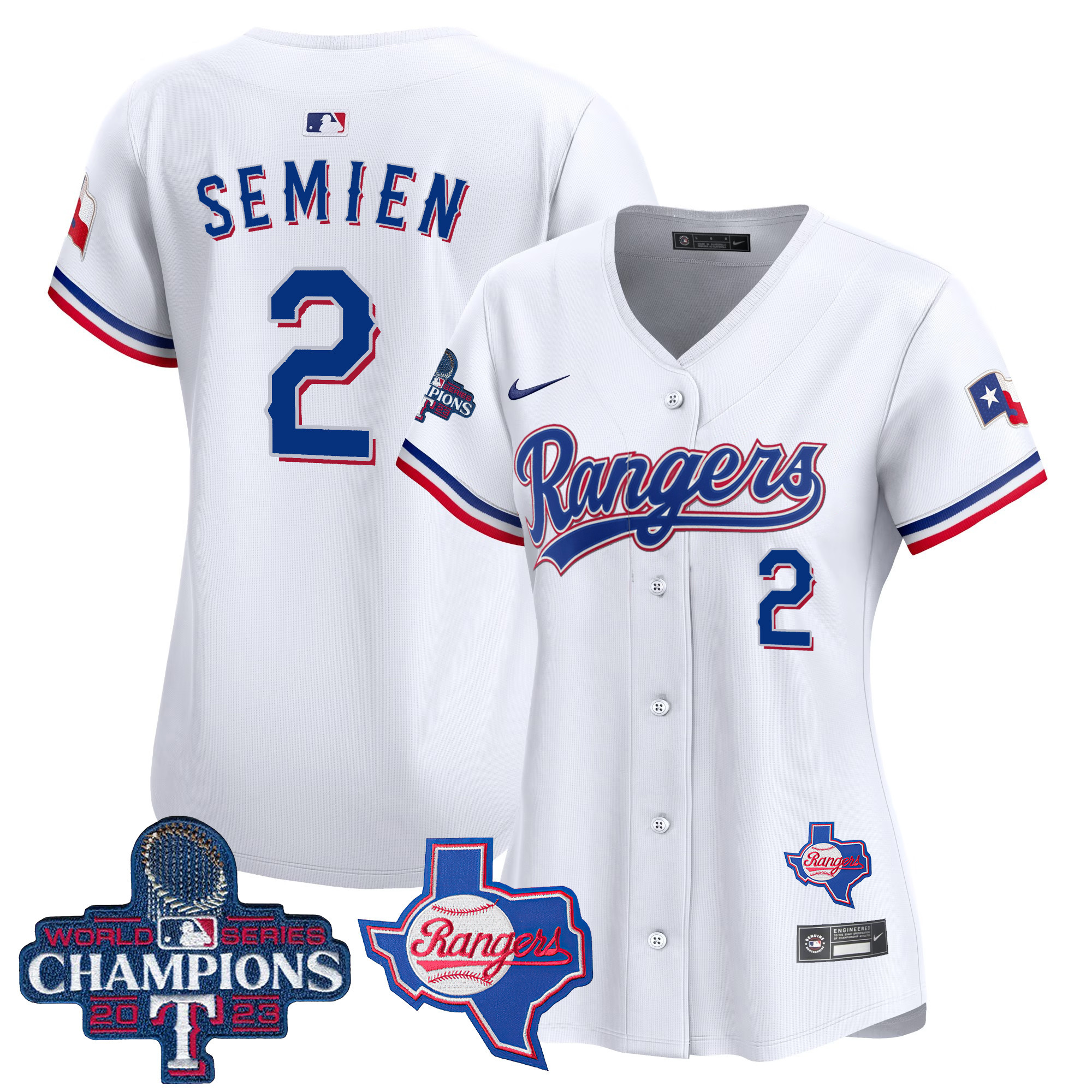 Women's Texas Rangers World Series Champions Vapor Premier Limited Jersey V2 - All Stitched