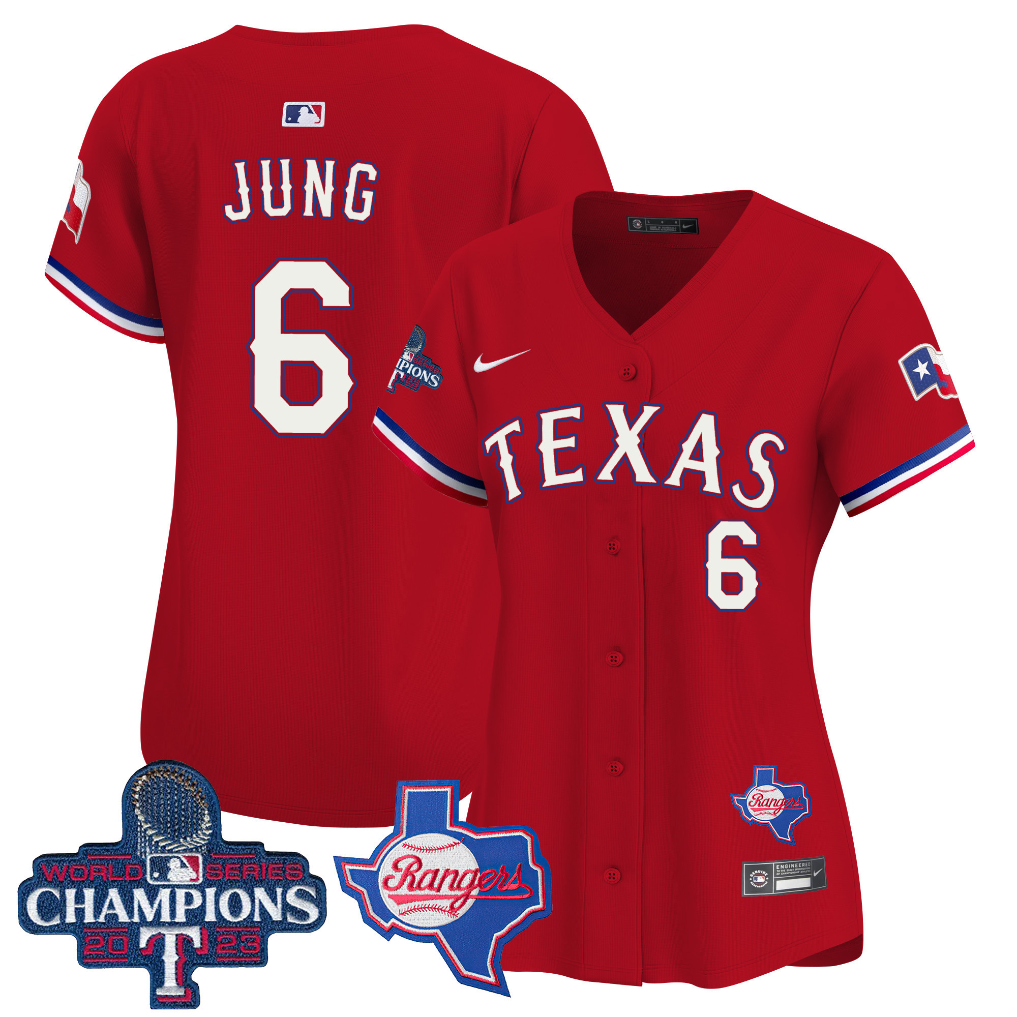 Women's Texas Rangers World Series Champions Vapor Premier Limited Jersey V2 - All Stitched