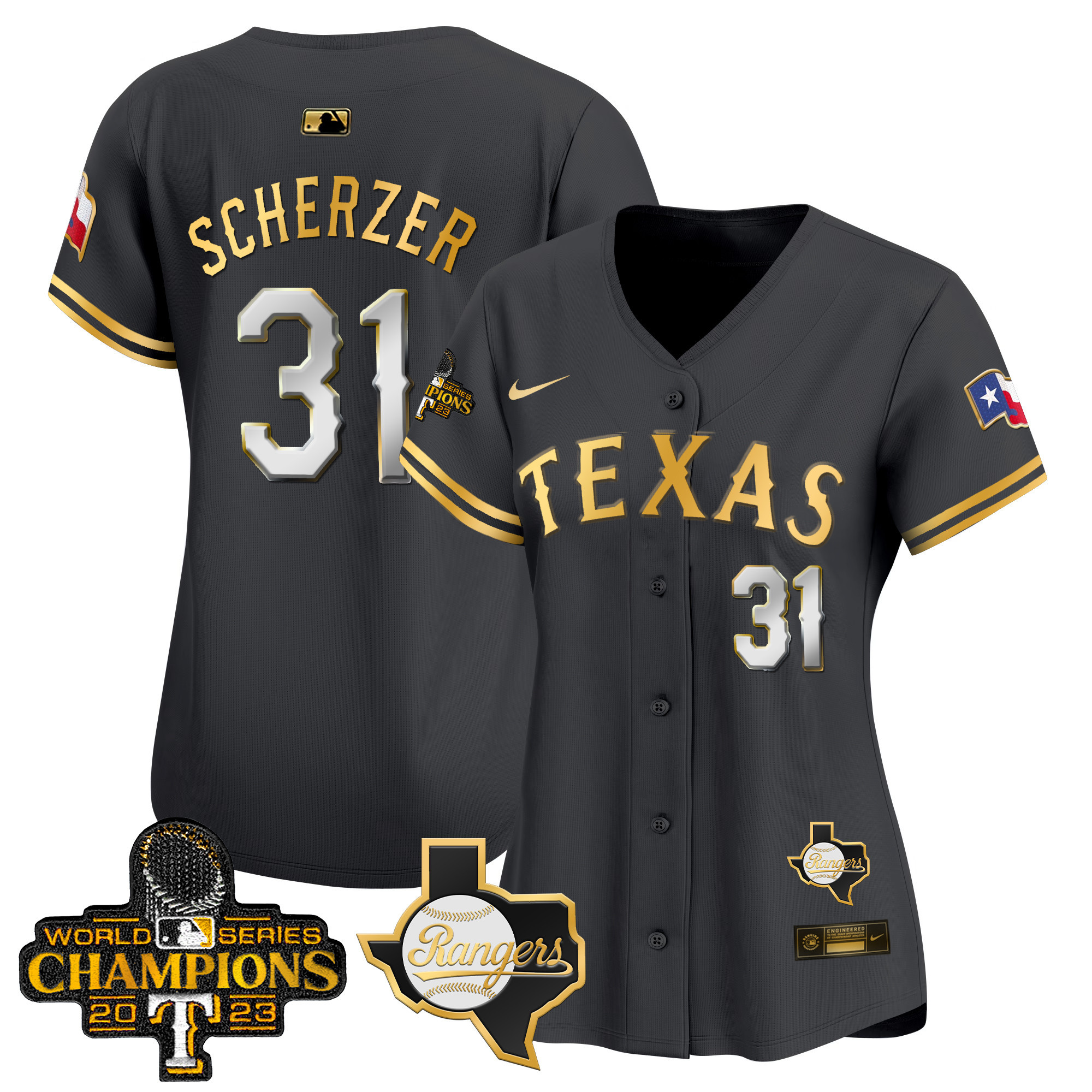 Women's Texas Rangers World Series Champions Vapor Premier Limited Jersey V2 - All Stitched