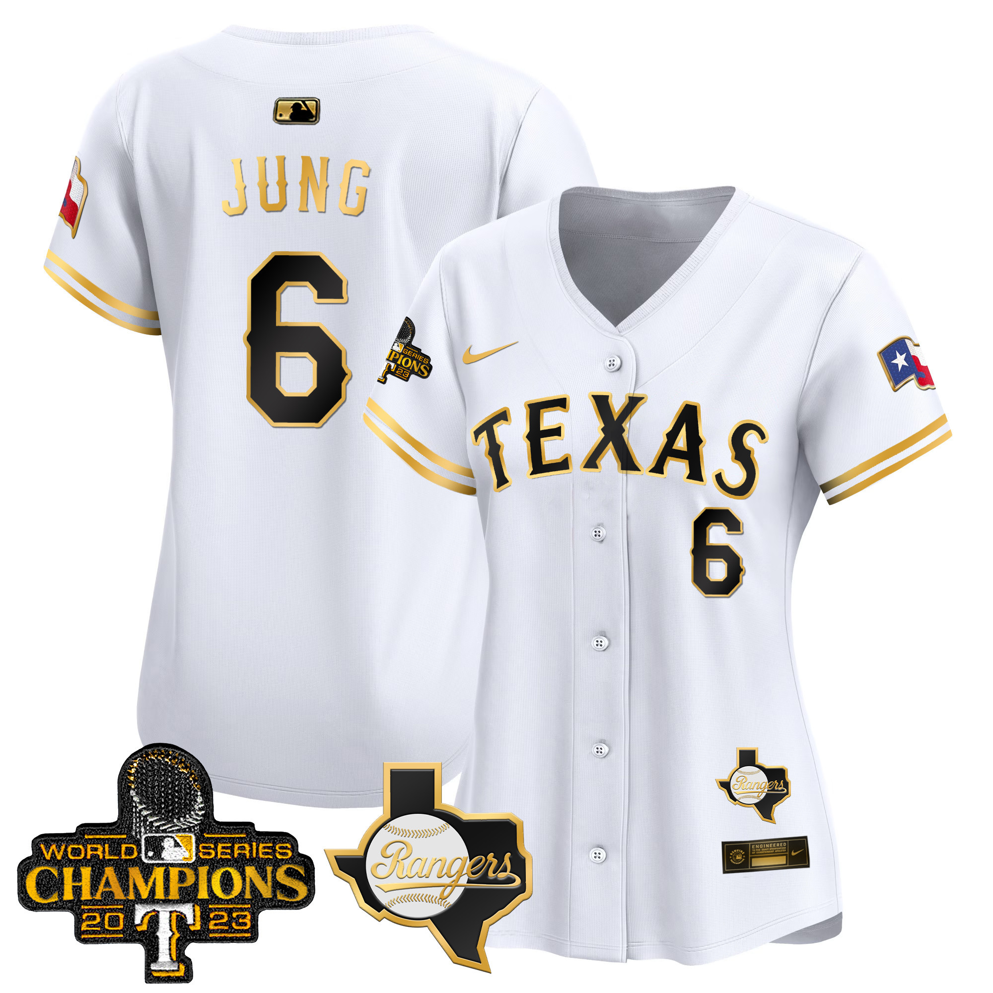 Women's Texas Rangers World Series Champions Vapor Premier Limited Jersey V2 - All Stitched