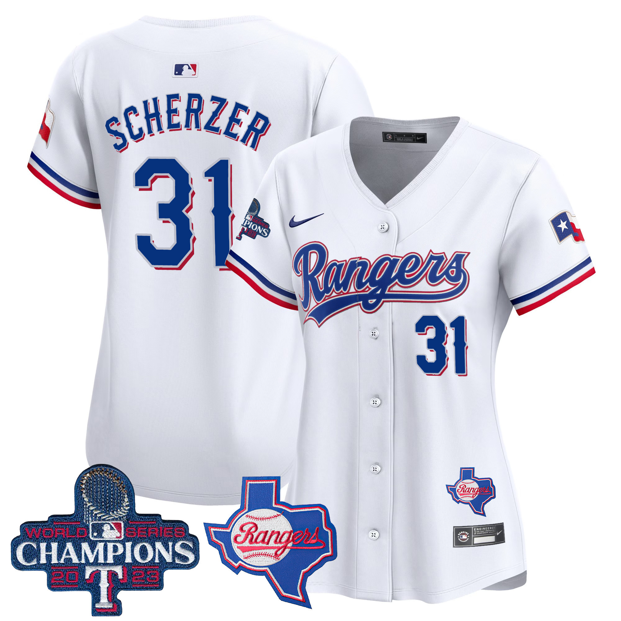 Women's Texas Rangers World Series Champions Vapor Premier Limited Jersey V2 - All Stitched