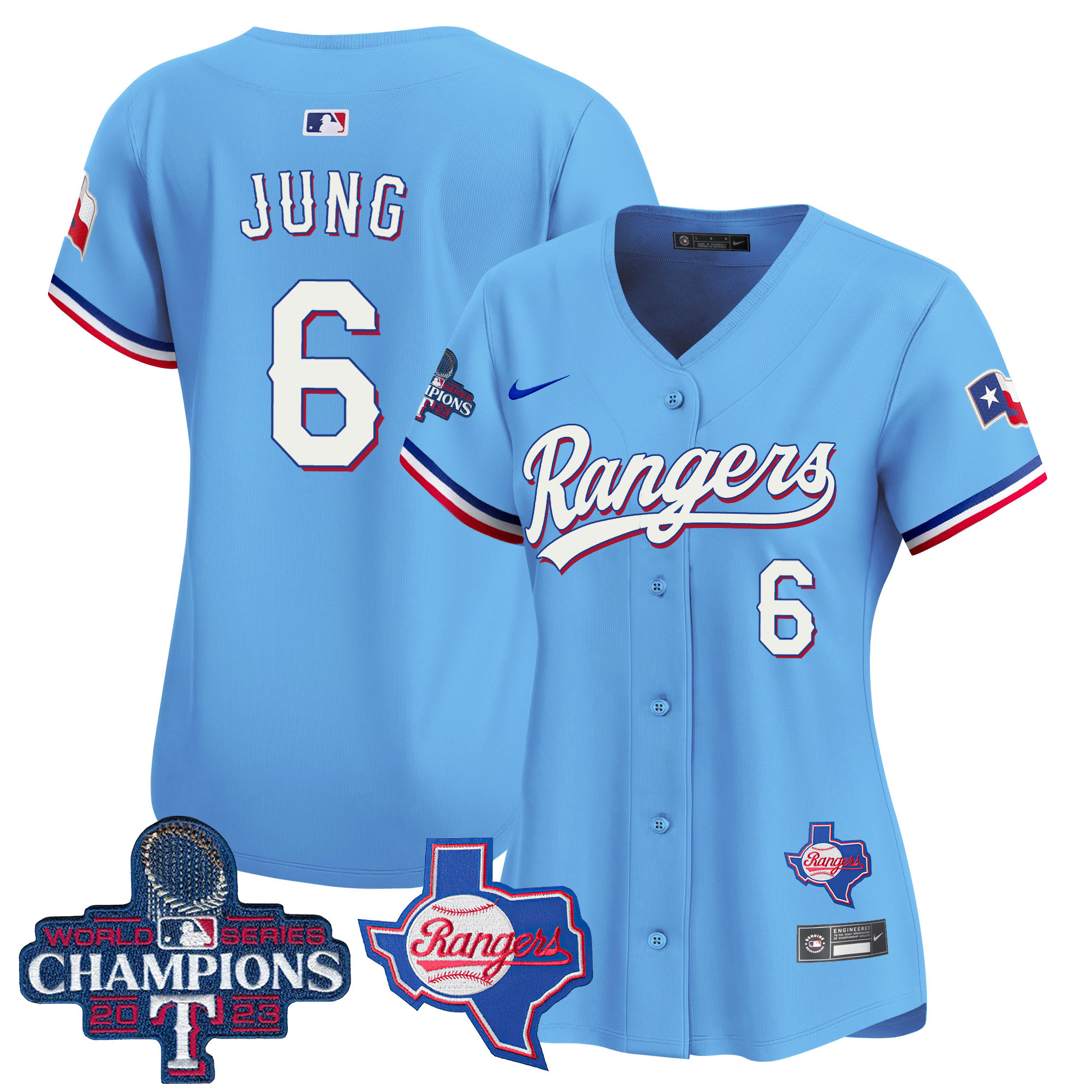 Women's Texas Rangers World Series Champions Vapor Premier Limited Jersey V2 - All Stitched
