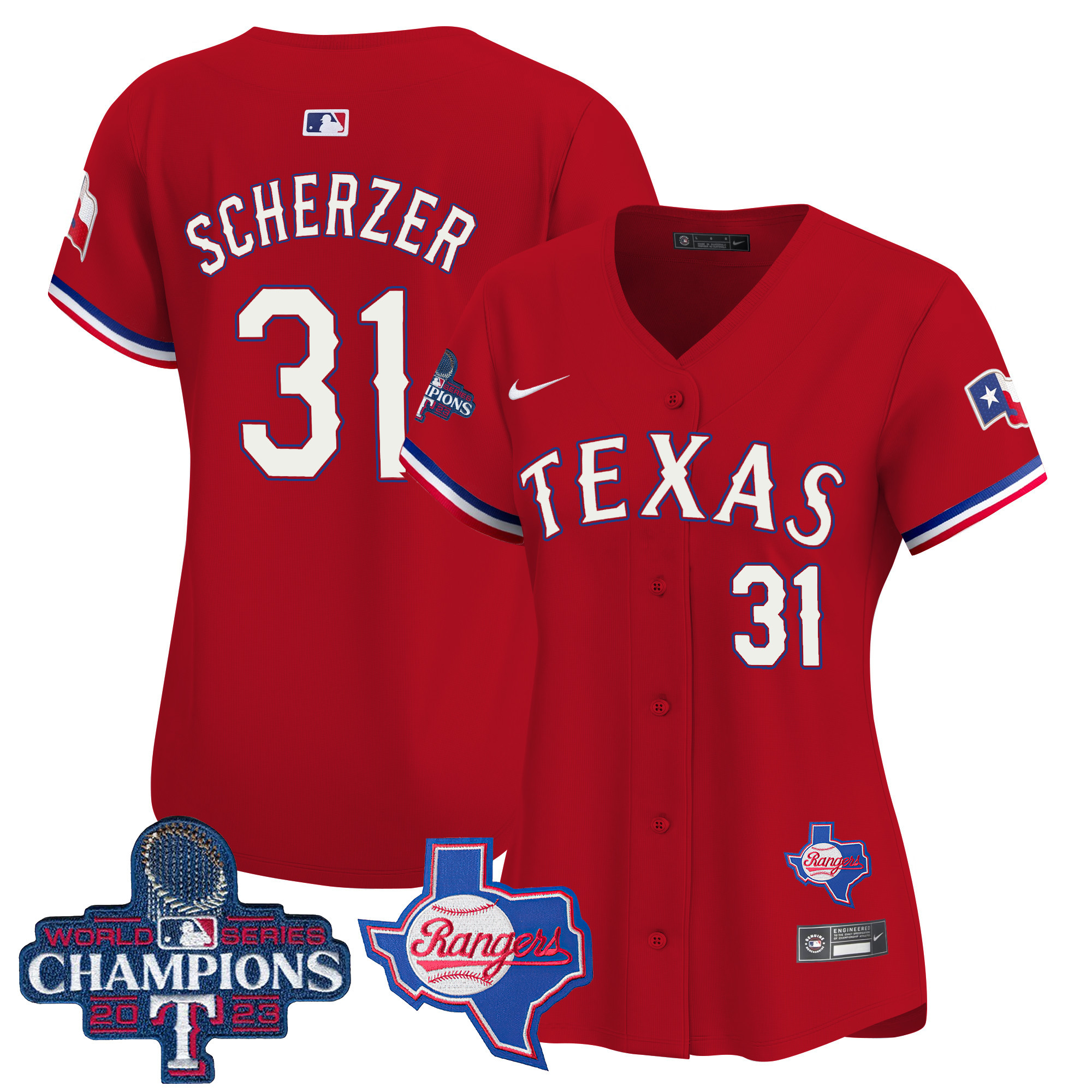 Women's Texas Rangers World Series Champions Vapor Premier Limited Jersey V2 - All Stitched