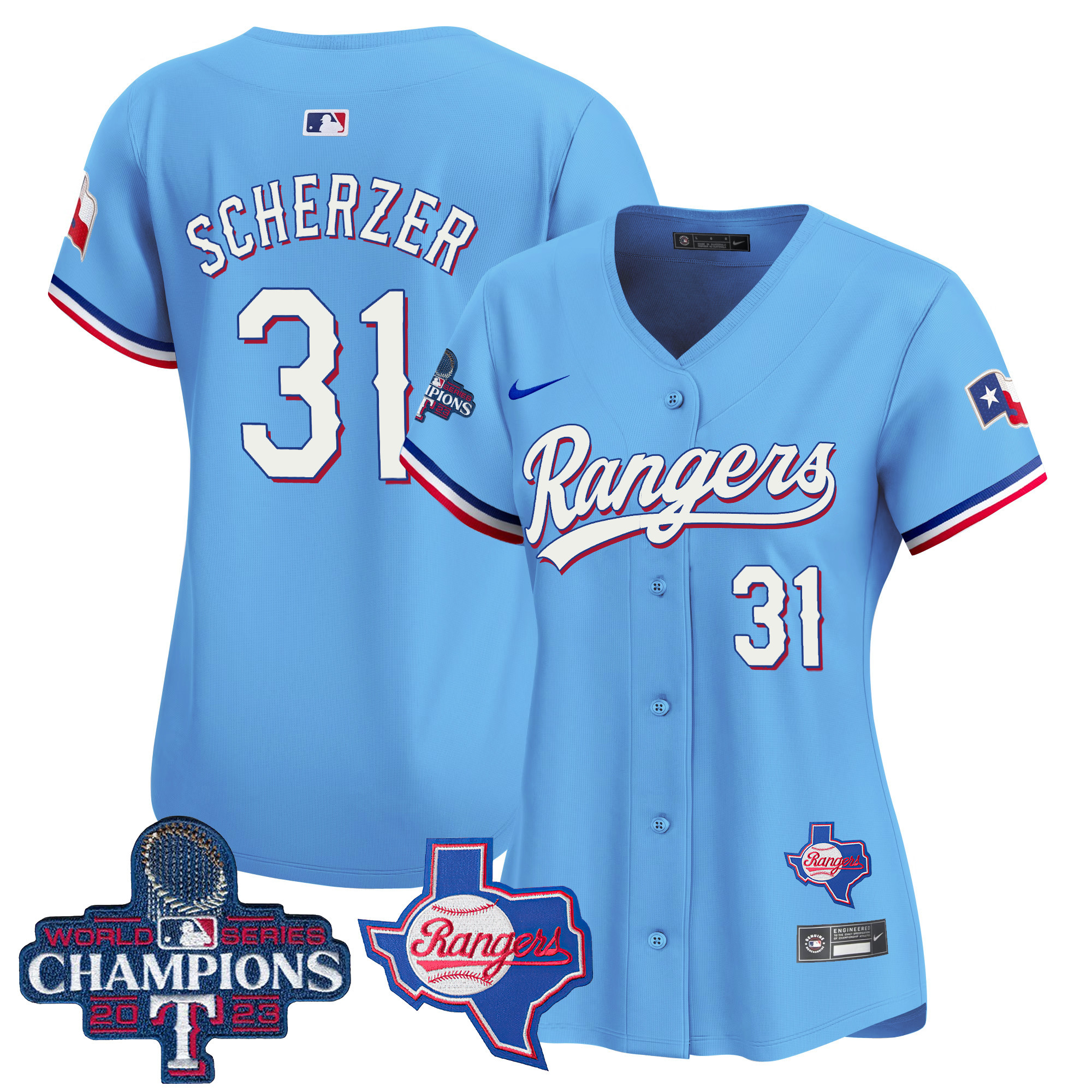 Women's Texas Rangers World Series Champions Vapor Premier Limited Jersey V2 - All Stitched