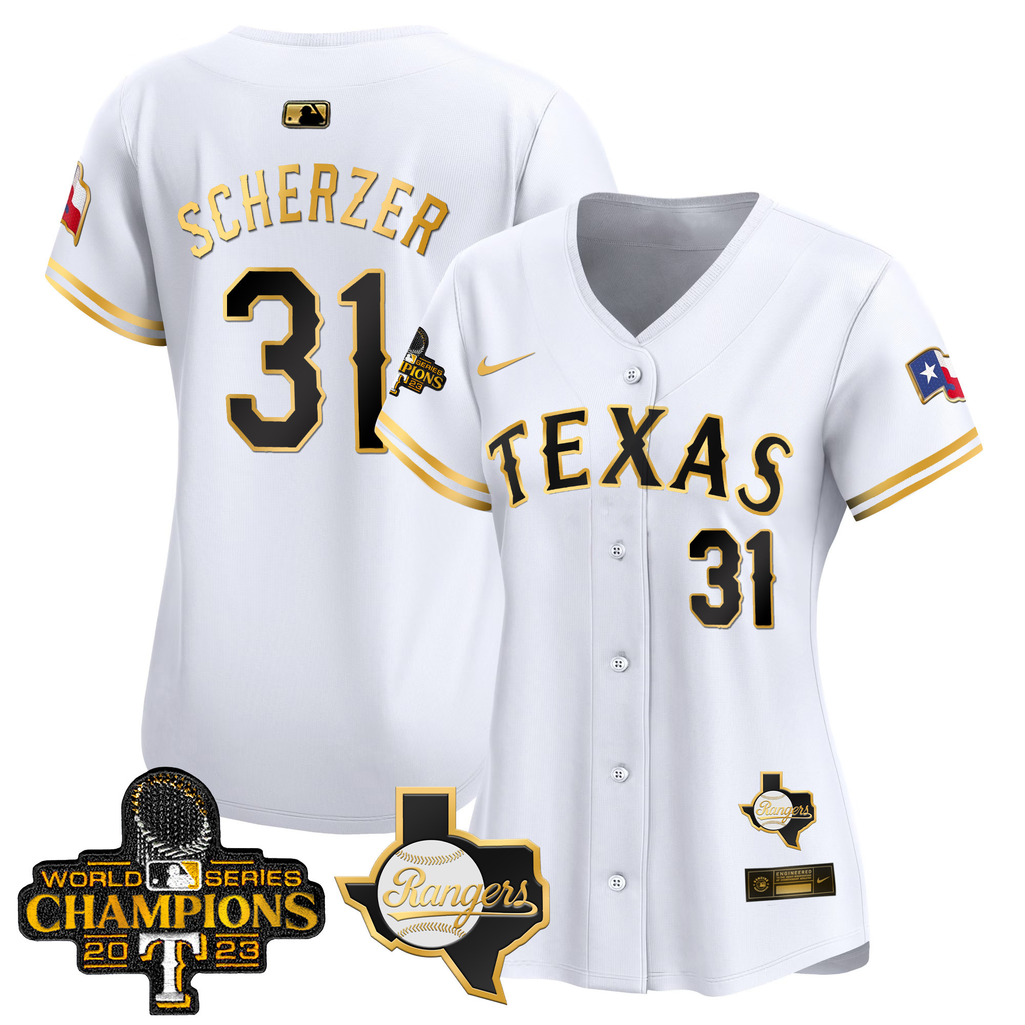 Women's Texas Rangers World Series Champions Vapor Premier Limited Jersey V2 - All Stitched