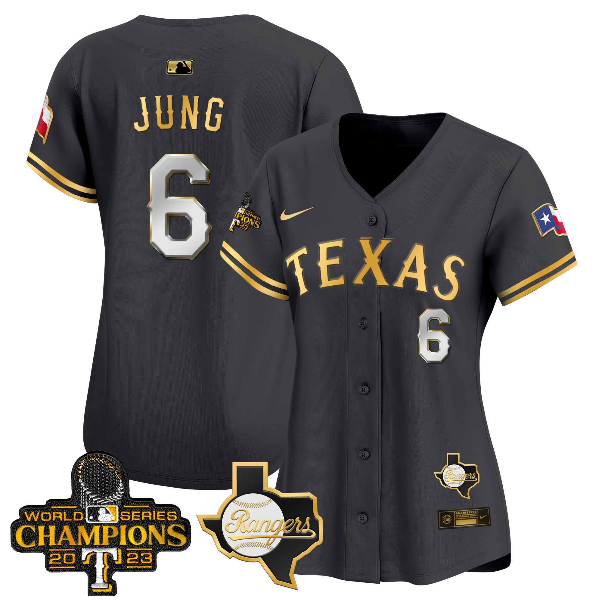 Women's Texas Rangers World Series Champions Vapor Premier Limited Jersey V2 - All Stitched