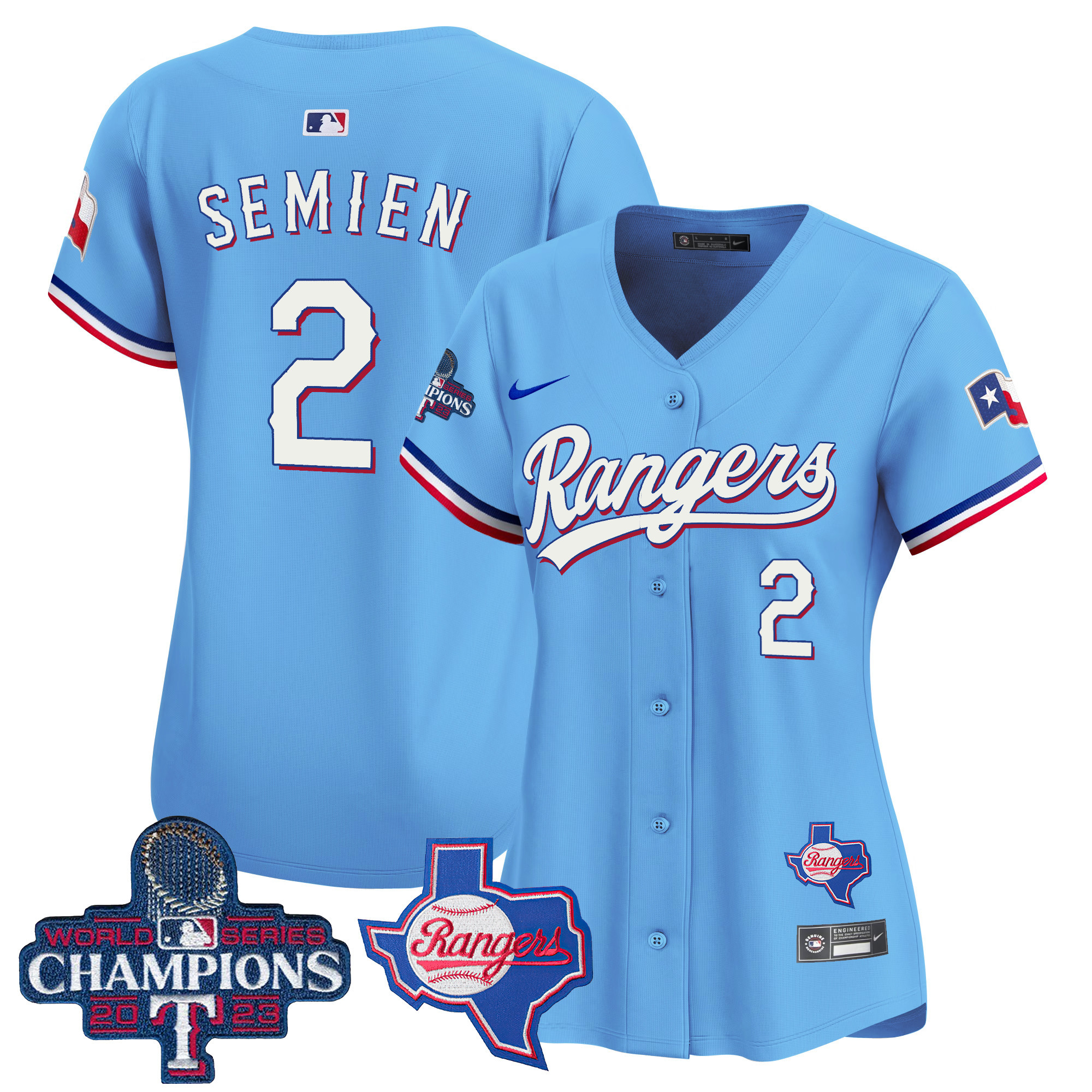 Women's Texas Rangers World Series Champions Vapor Premier Limited Jersey V2 - All Stitched