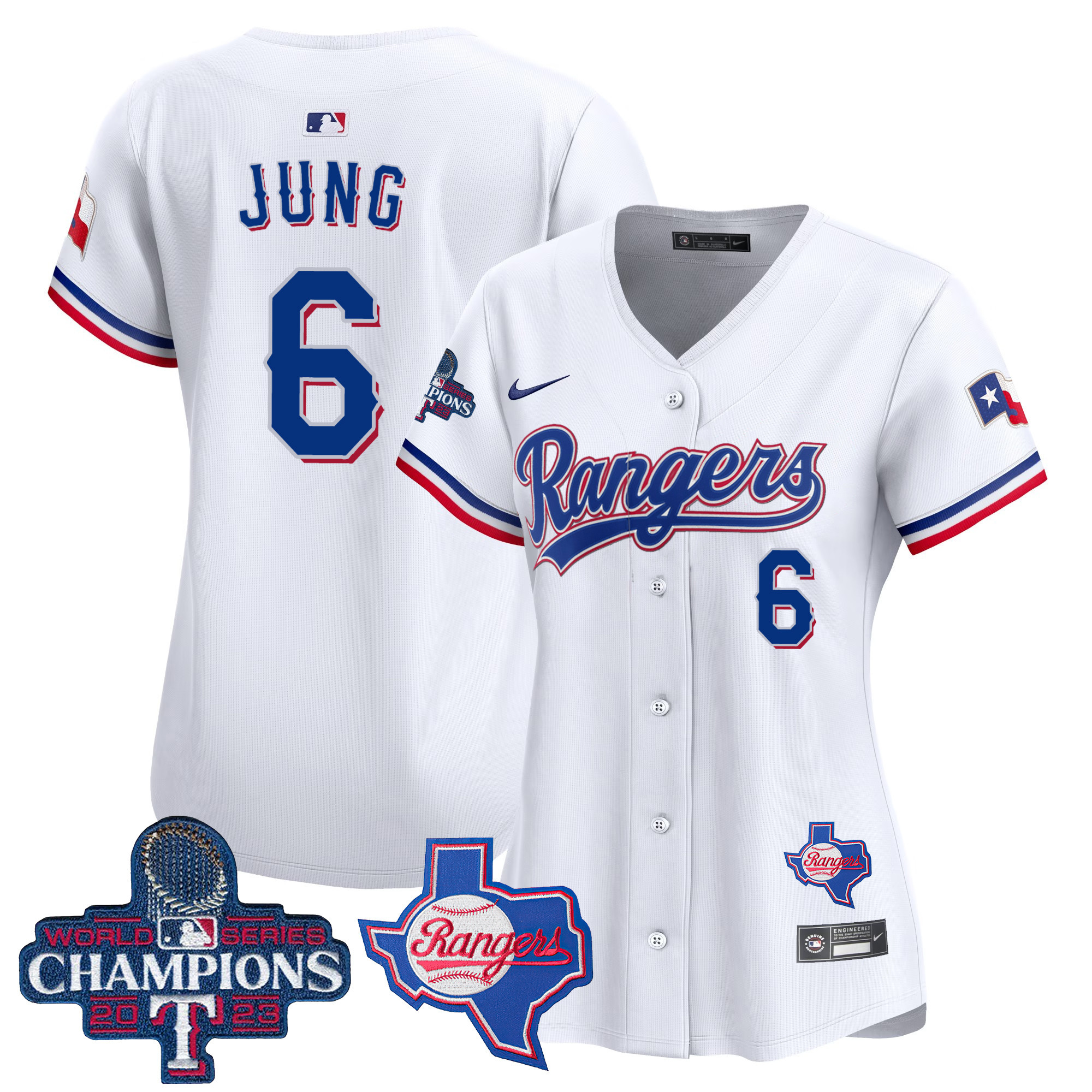 Women's Texas Rangers World Series Champions Vapor Premier Limited Jersey V2 - All Stitched