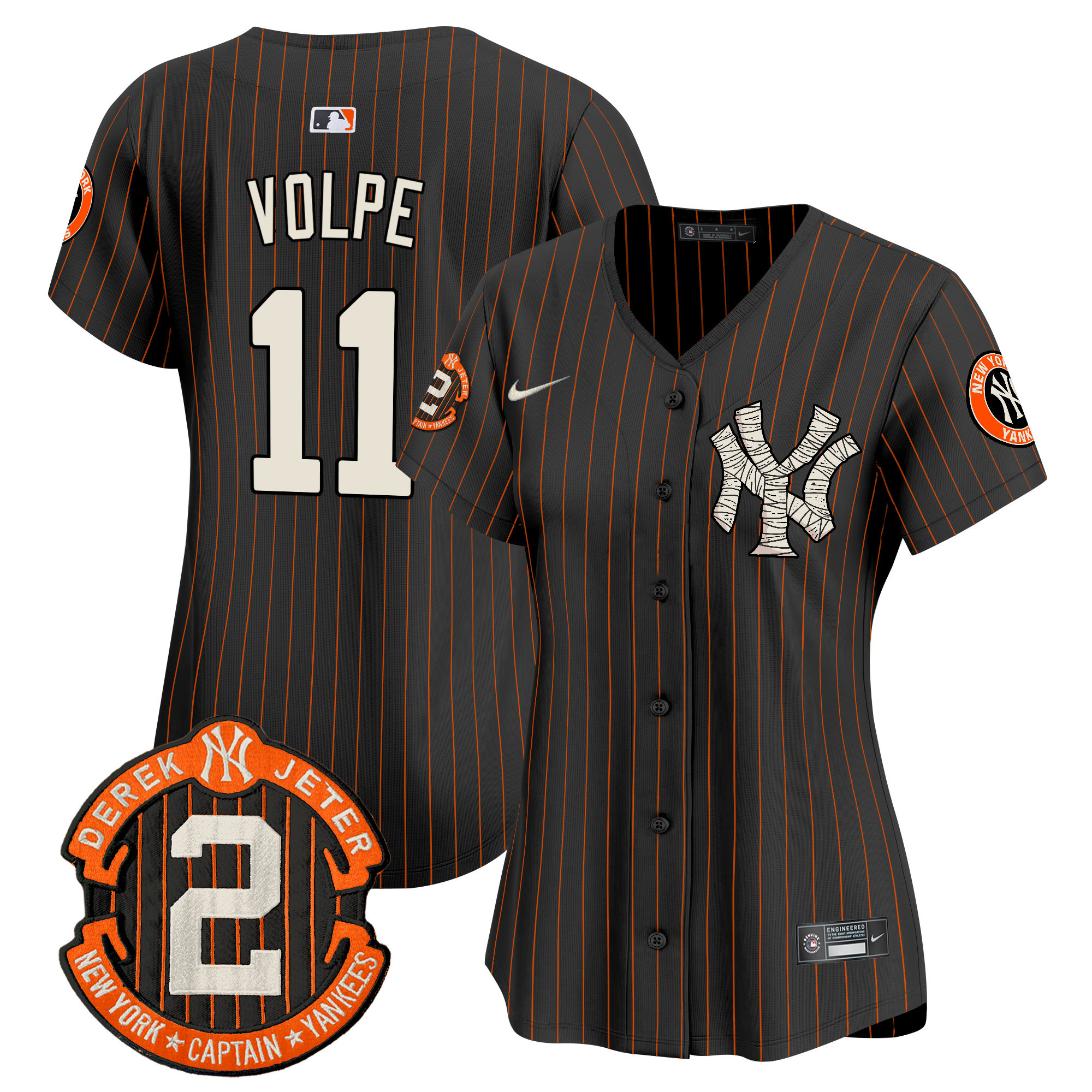 Women's Yankees Halloween Vapor Premier Limited Jersey - All Stitched
