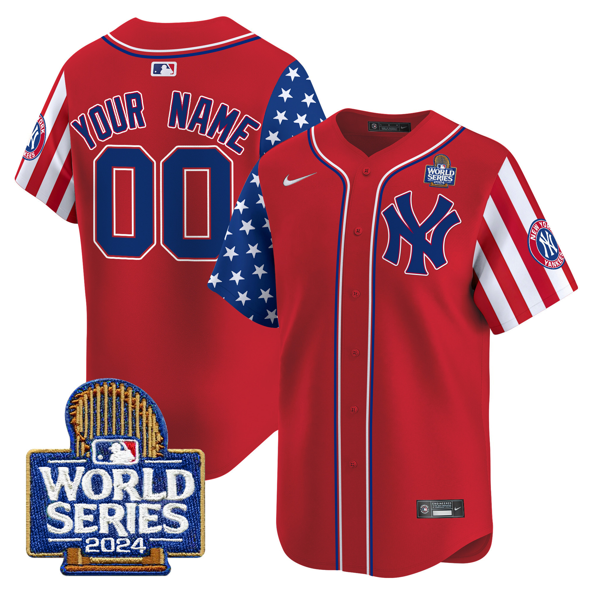 Yankees American Style 2024 World Series Vapor Premier Limited Custom Jersey V2 - All Stitched