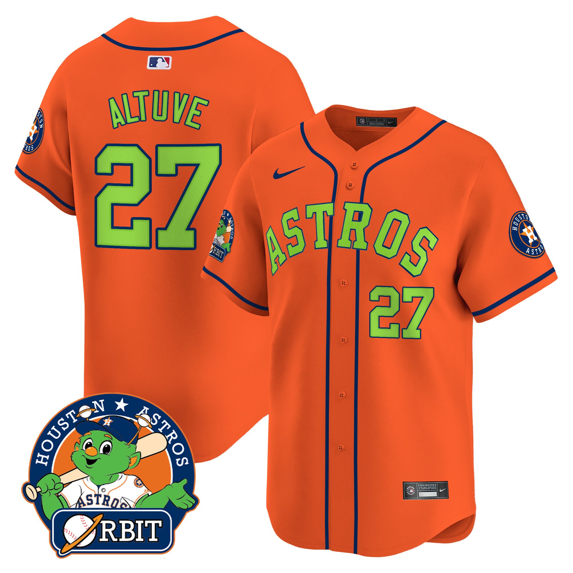Youth's Astros Orbit Patch Vapor Premier Limited Jersey V2 - All Stitched