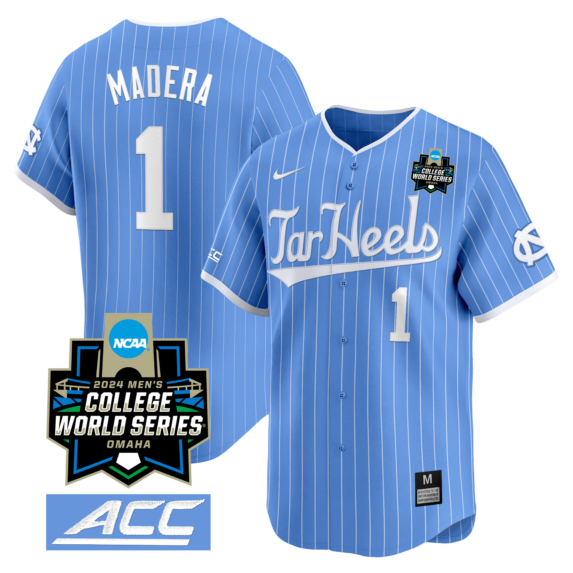 Youth's North Carolina Tar Heels 2024 College World Series Vapor Premier Limited Jersey - All Stitched