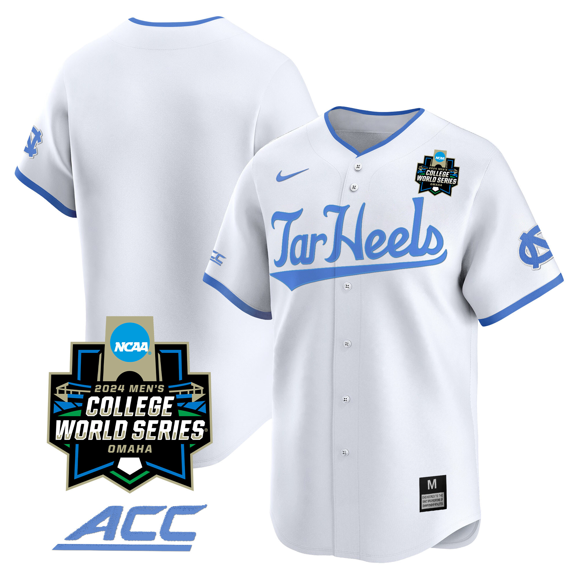Youth's North Carolina Tar Heels 2024 College World Series Vapor Premier Limited Jersey - All Stitched