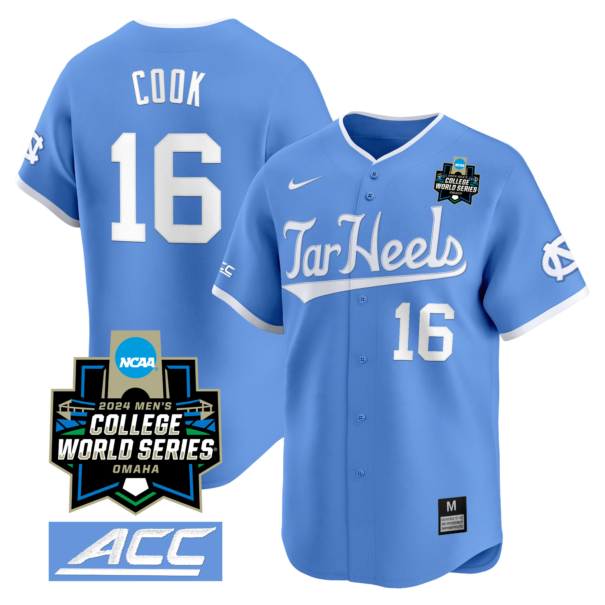 Youth's North Carolina Tar Heels 2024 College World Series Vapor Premier Limited Jersey - All Stitched