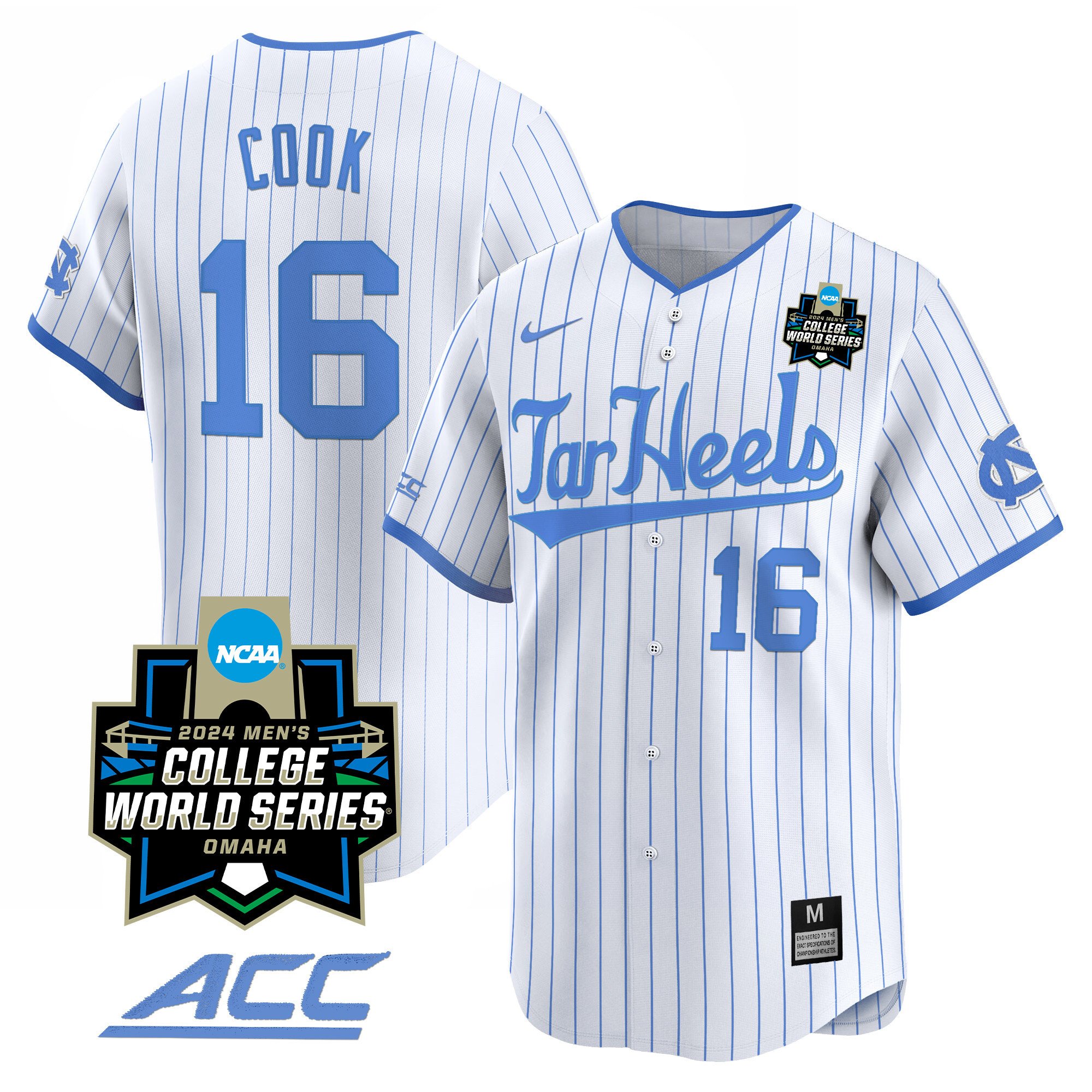 Youth's North Carolina Tar Heels 2024 College World Series Vapor Premier Limited Jersey - All Stitched