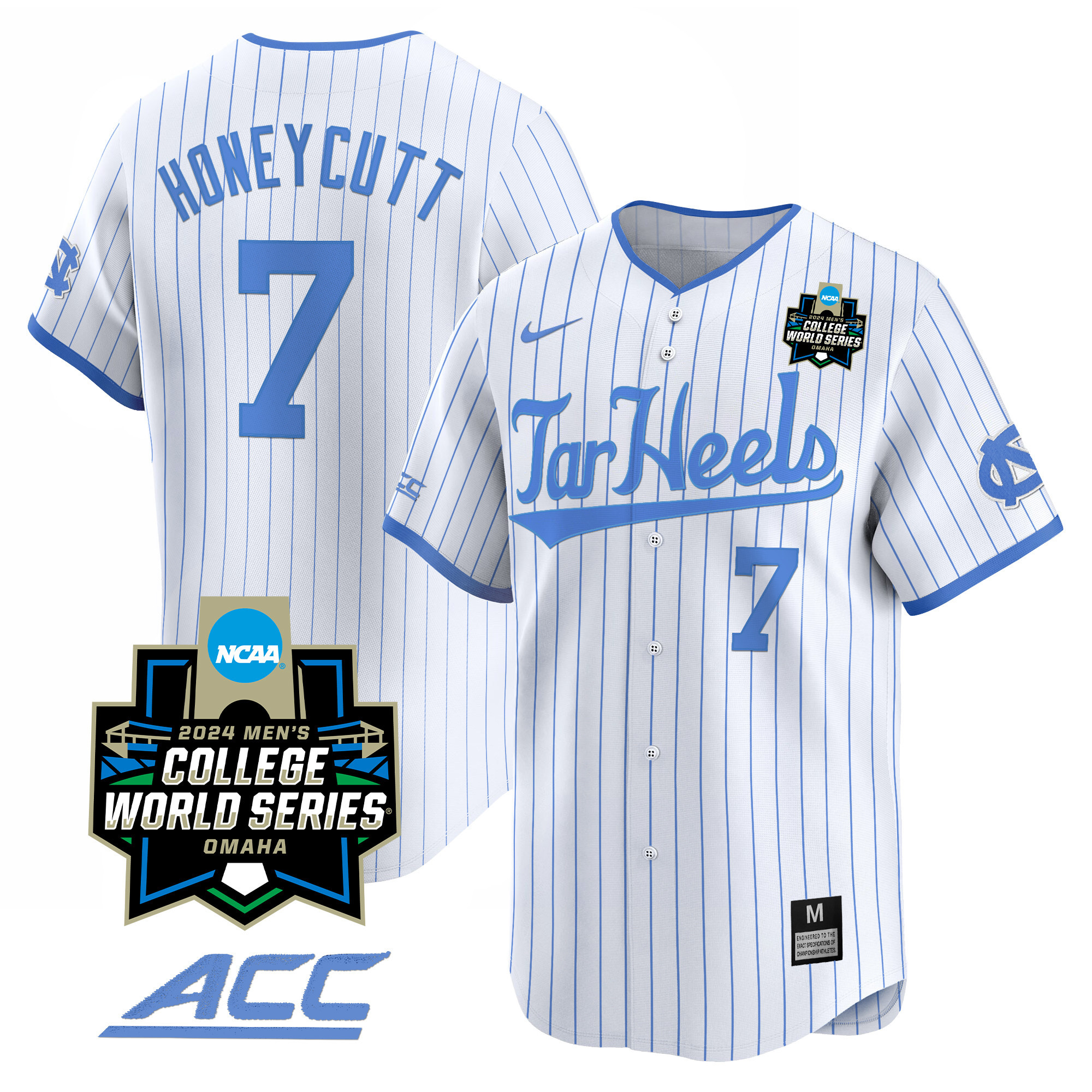 Youth's North Carolina Tar Heels 2024 College World Series Vapor Premier Limited Jersey - All Stitched