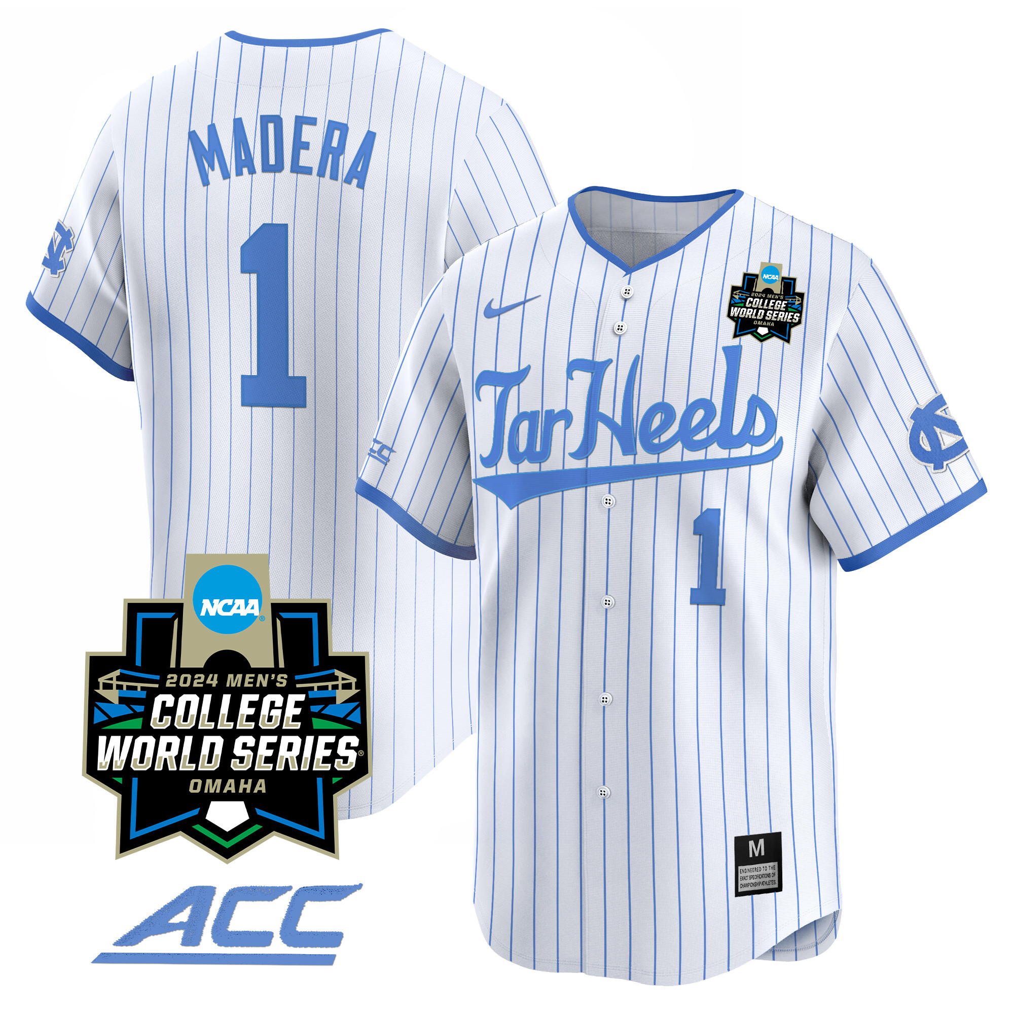 Youth's North Carolina Tar Heels 2024 College World Series Vapor Premier Limited Jersey - All Stitched