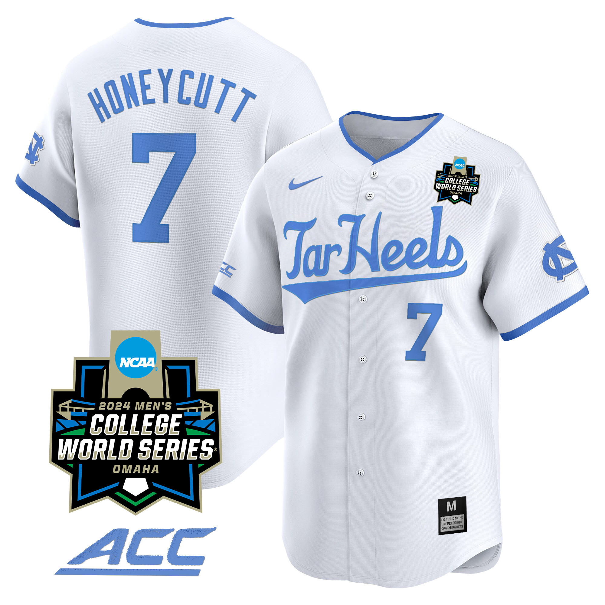 Youth's North Carolina Tar Heels 2024 College World Series Vapor Premier Limited Jersey - All Stitched