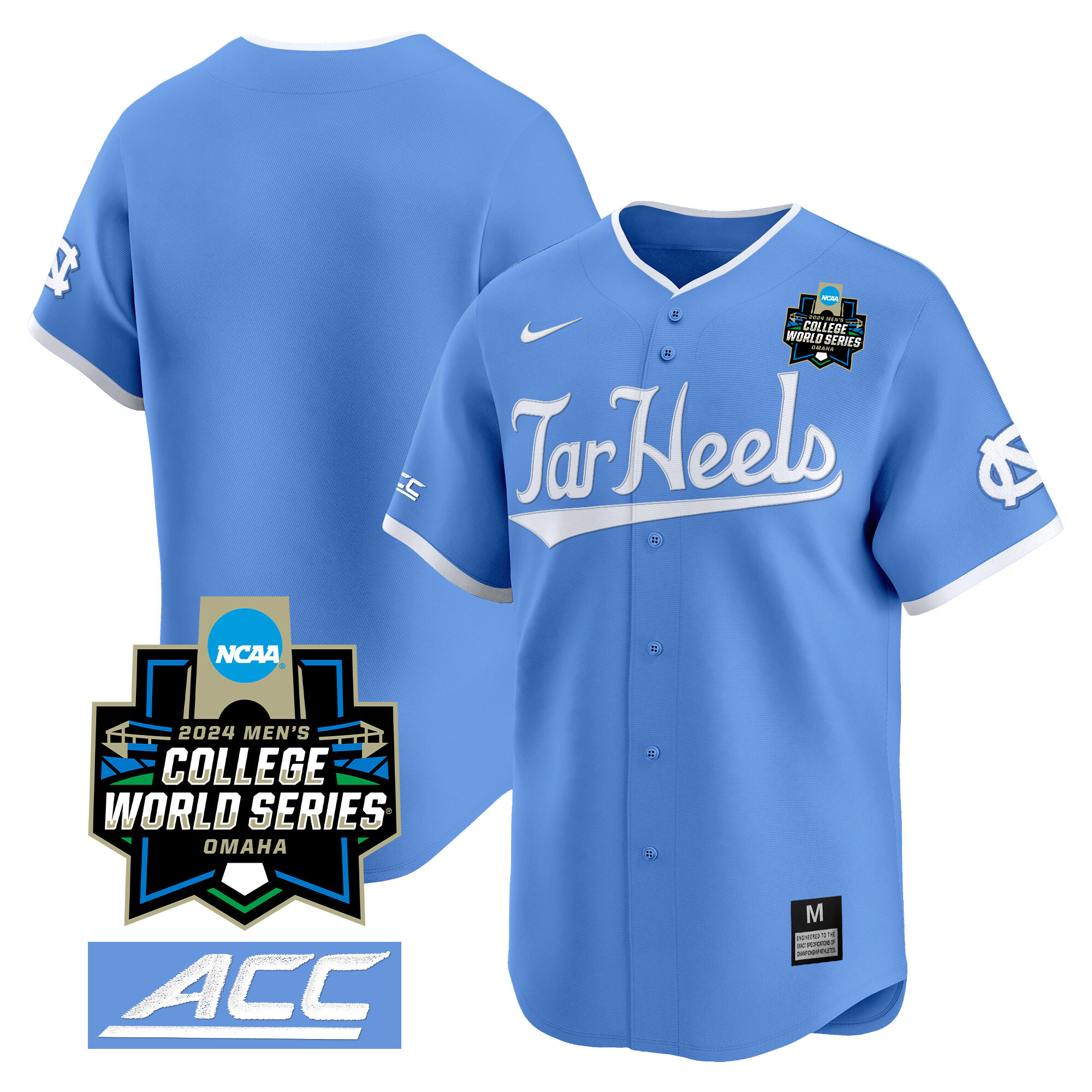 Youth's North Carolina Tar Heels 2024 College World Series Vapor Premier Limited Jersey - All Stitched
