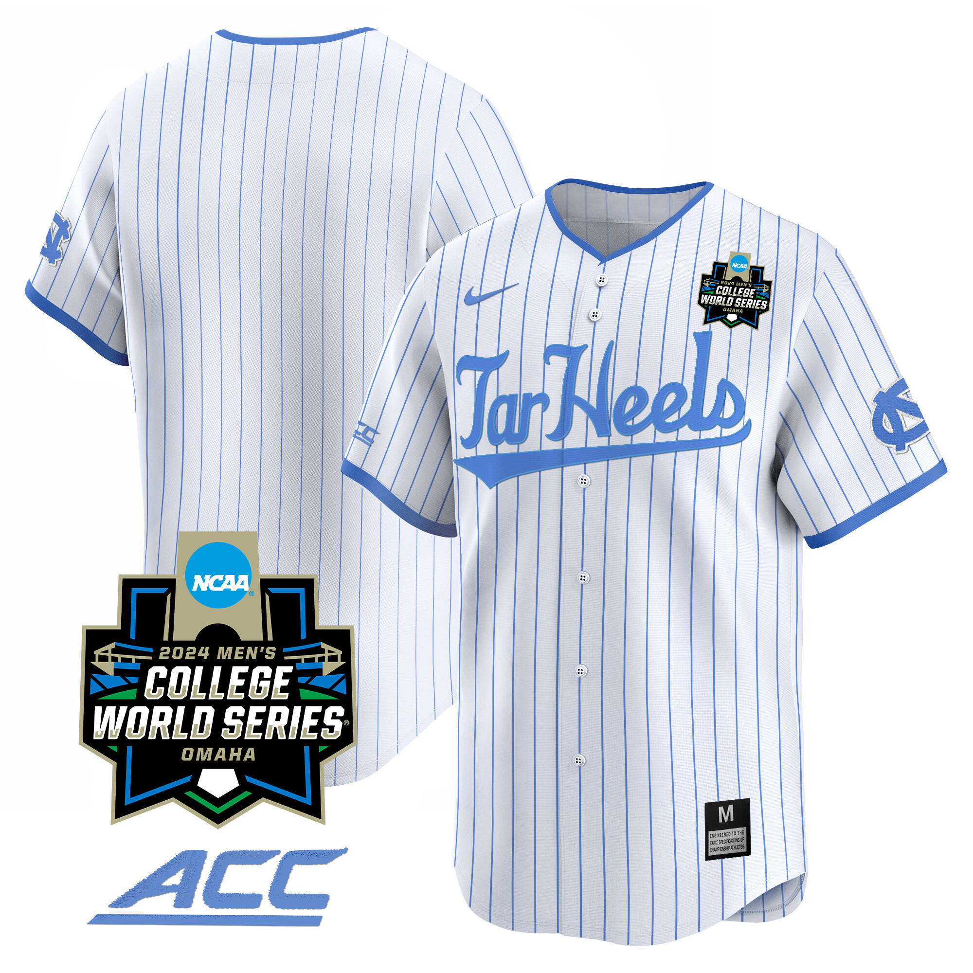 Youth's North Carolina Tar Heels 2024 College World Series Vapor Premier Limited Jersey - All Stitched