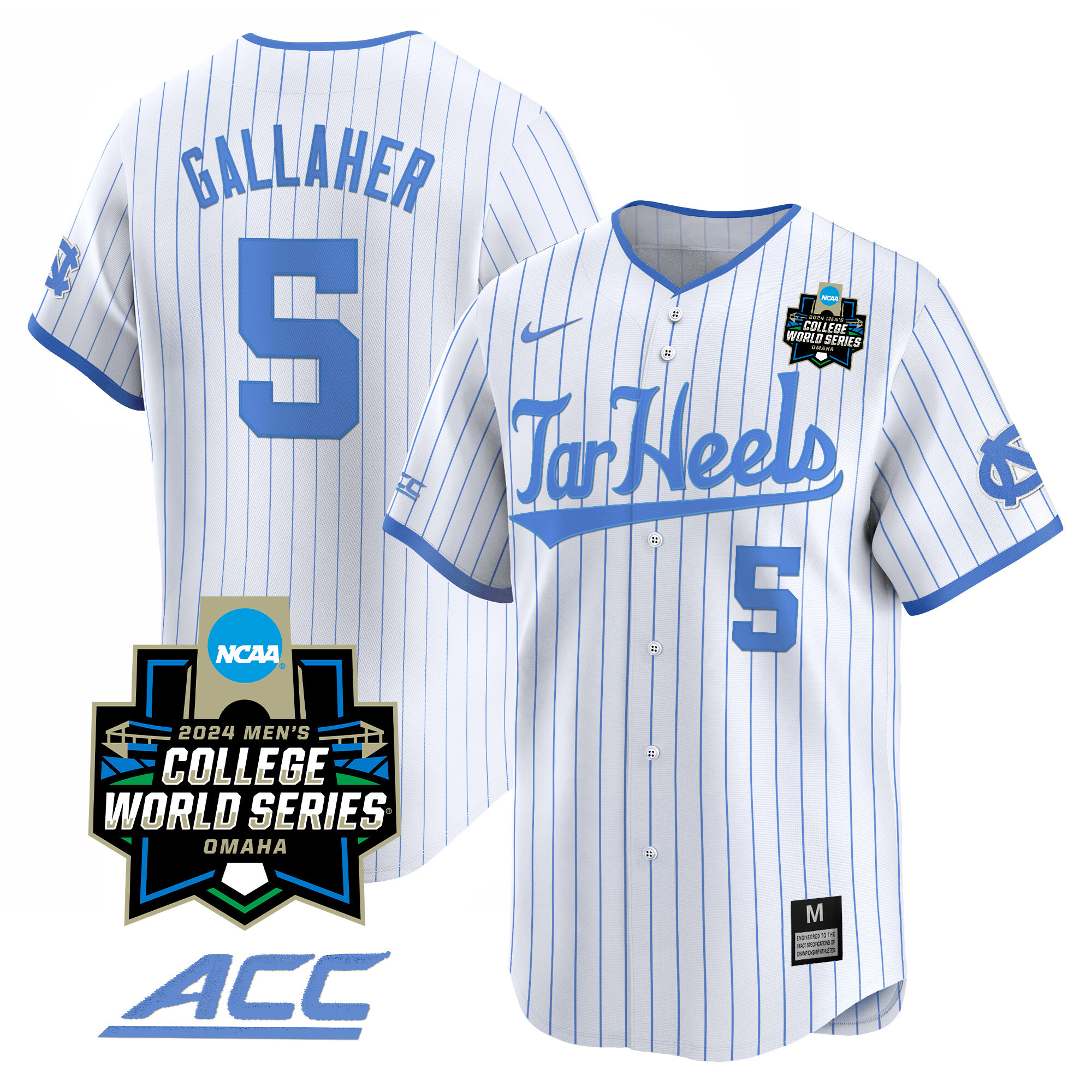 Youth's North Carolina Tar Heels 2024 College World Series Vapor Premier Limited Jersey - All Stitched