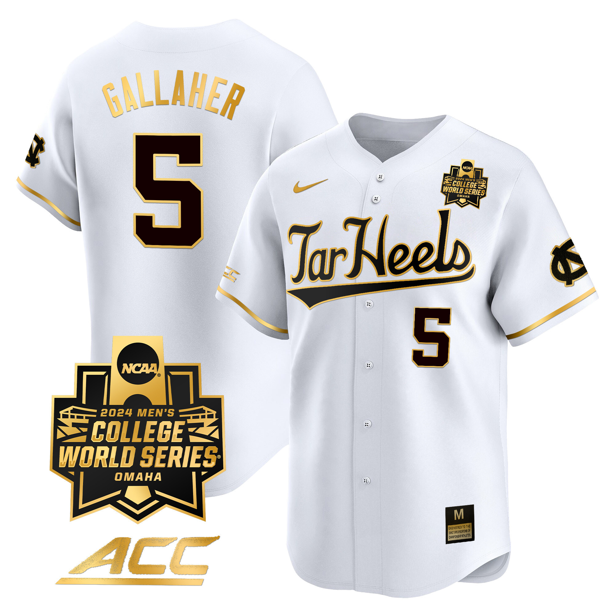 Youth's North Carolina Tar Heels 2024 College World Series Vapor Premier Limited Jersey - All Stitched