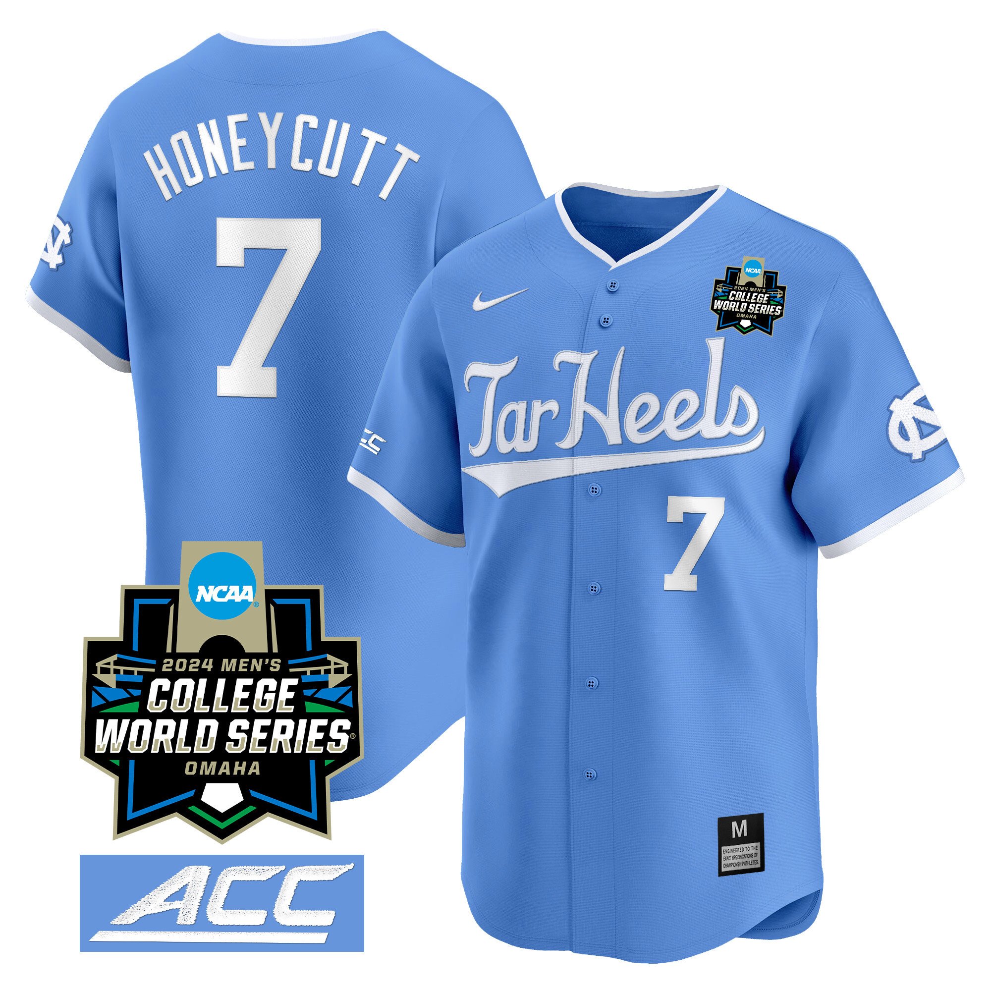Youth's North Carolina Tar Heels 2024 College World Series Vapor Premier Limited Jersey - All Stitched