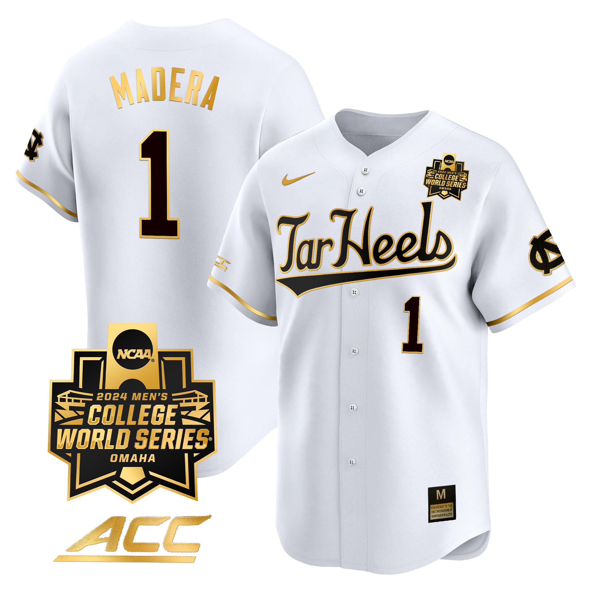 Youth's North Carolina Tar Heels 2024 College World Series Vapor Premier Limited Jersey - All Stitched