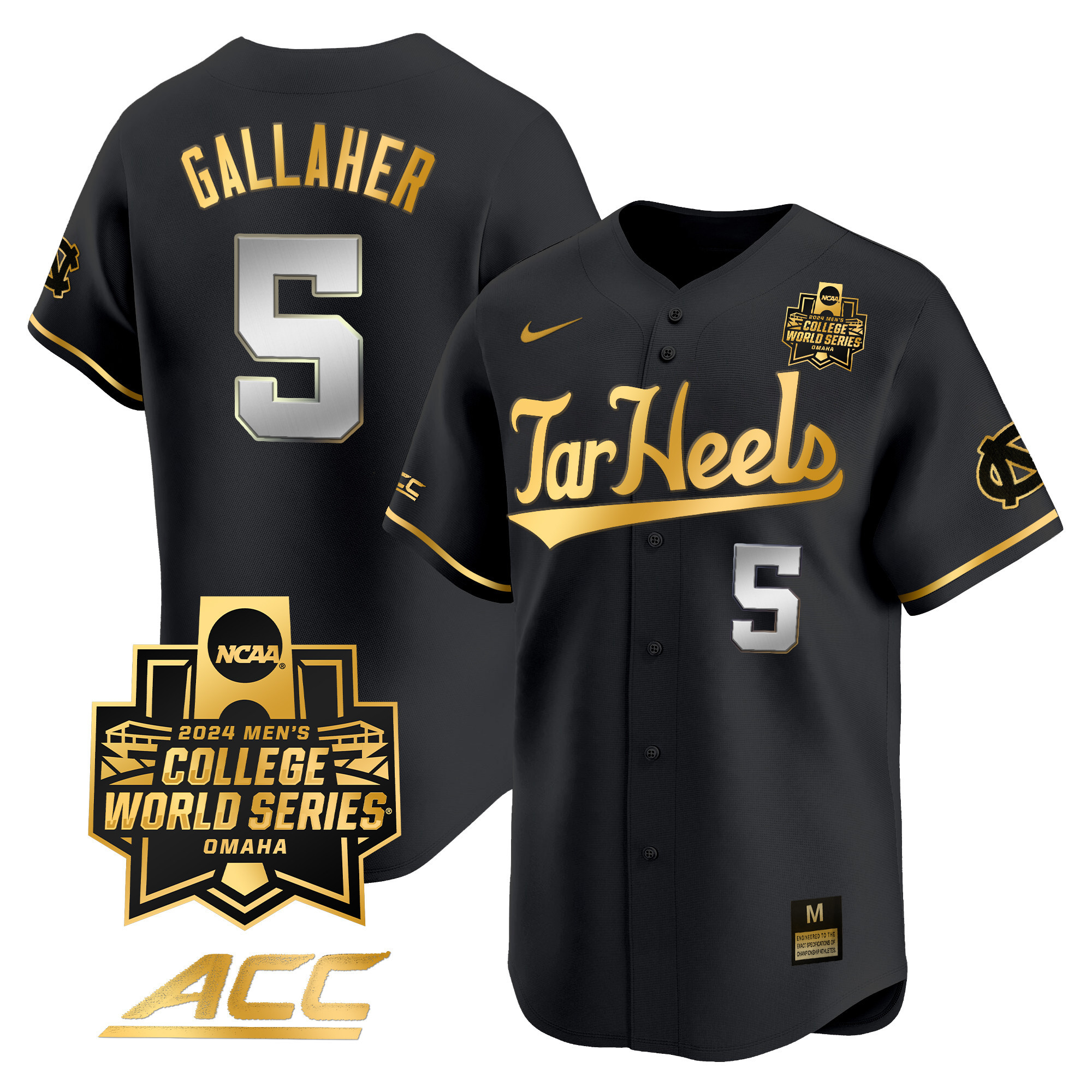 Youth's North Carolina Tar Heels 2024 College World Series Vapor Premier Limited Jersey - All Stitched