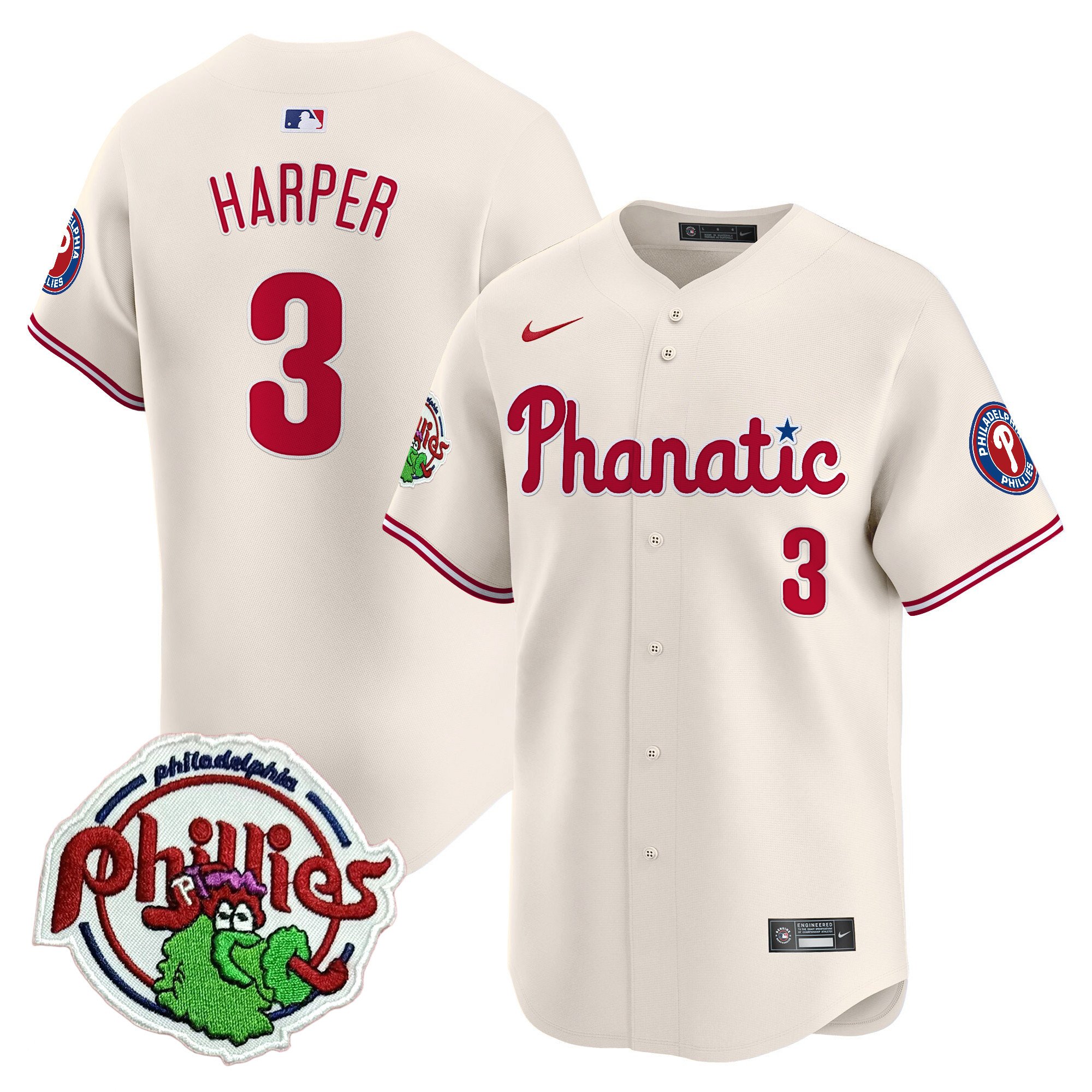 Youth's Phillies Phanatic Patch Vapor Premier Limited Jersey - All Stitched