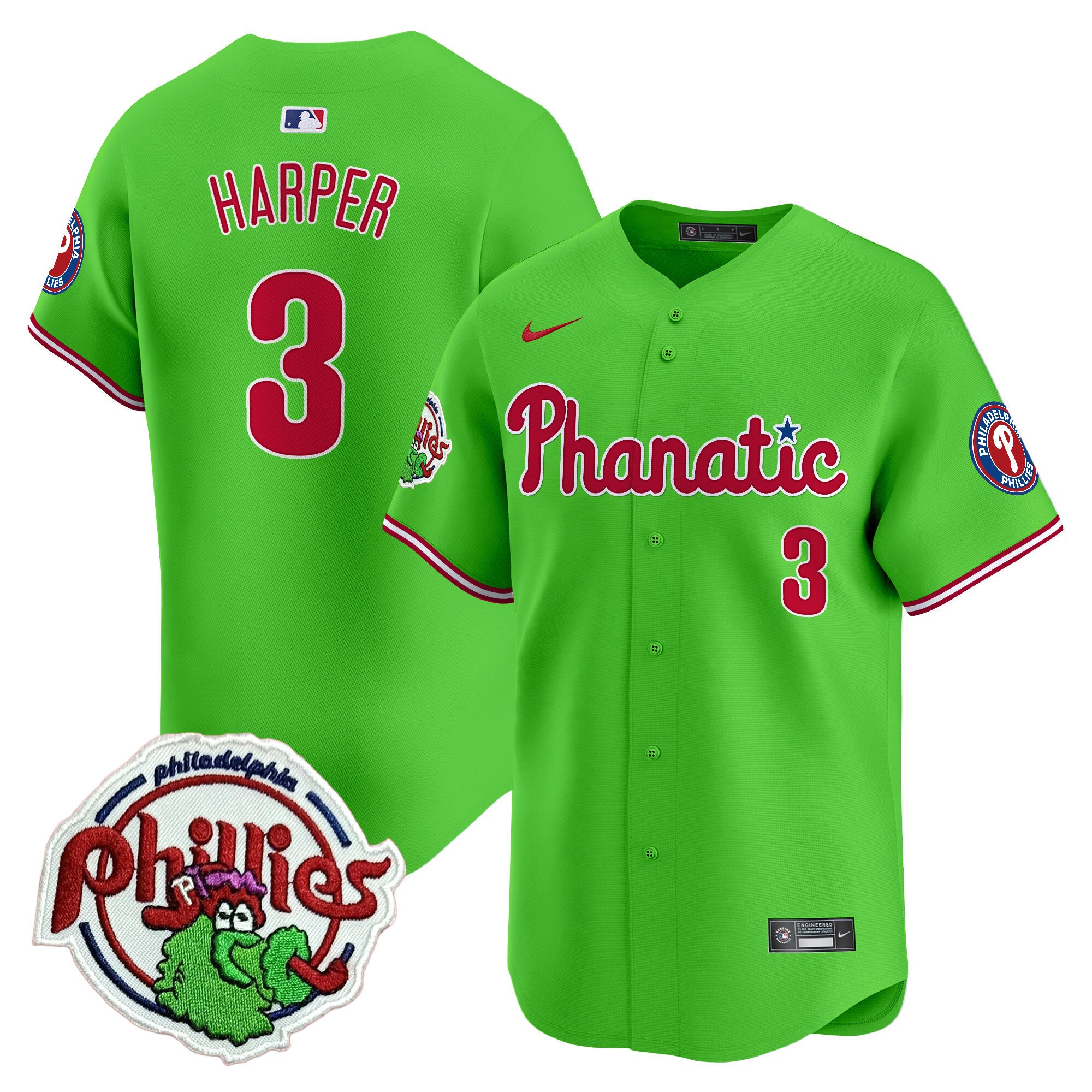 Youth's Phillies Phanatic Patch Vapor Premier Limited Jersey - All Stitched