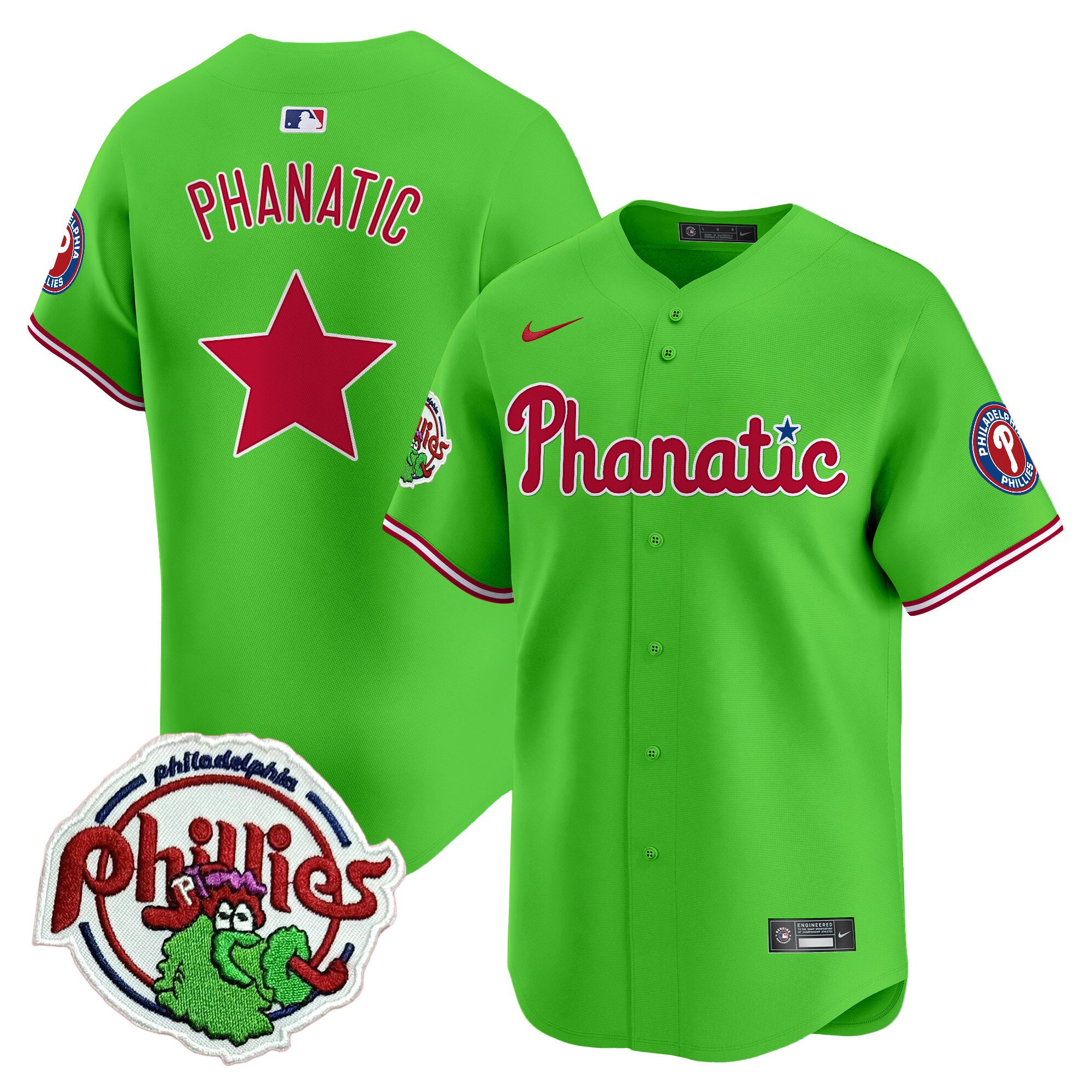 Youth's Phillies Phanatic Patch Vapor Premier Limited Jersey - All Stitched