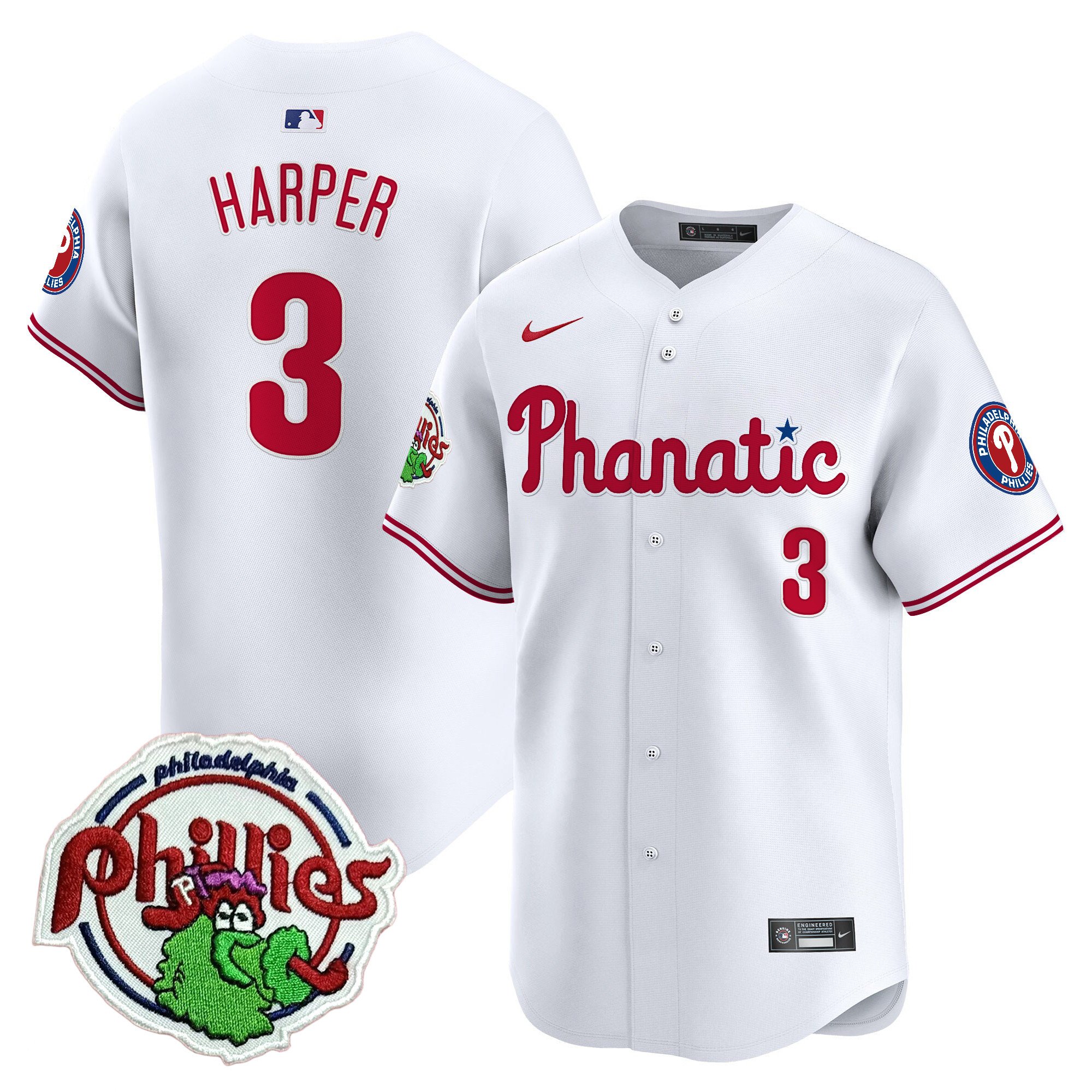 Youth's Phillies Phanatic Patch Vapor Premier Limited Jersey - All Stitched