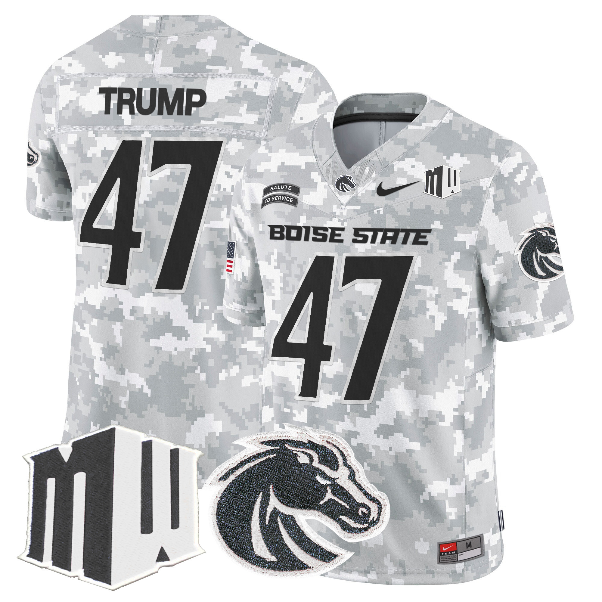 Boise State Broncos 2024 Salute to Service Vapor Limited Jersey - Arctic Camo - All Stitched
