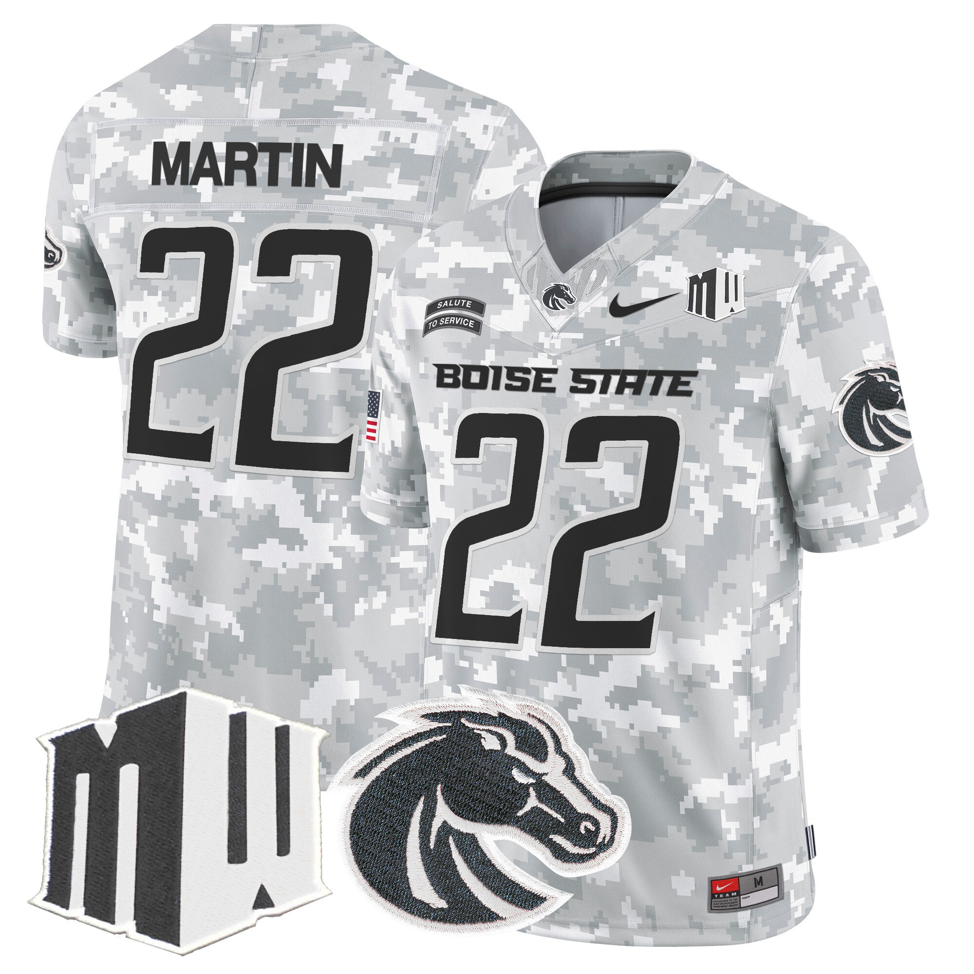 Boise State Broncos 2024 Salute to Service Vapor Limited Jersey - Arctic Camo - All Stitched