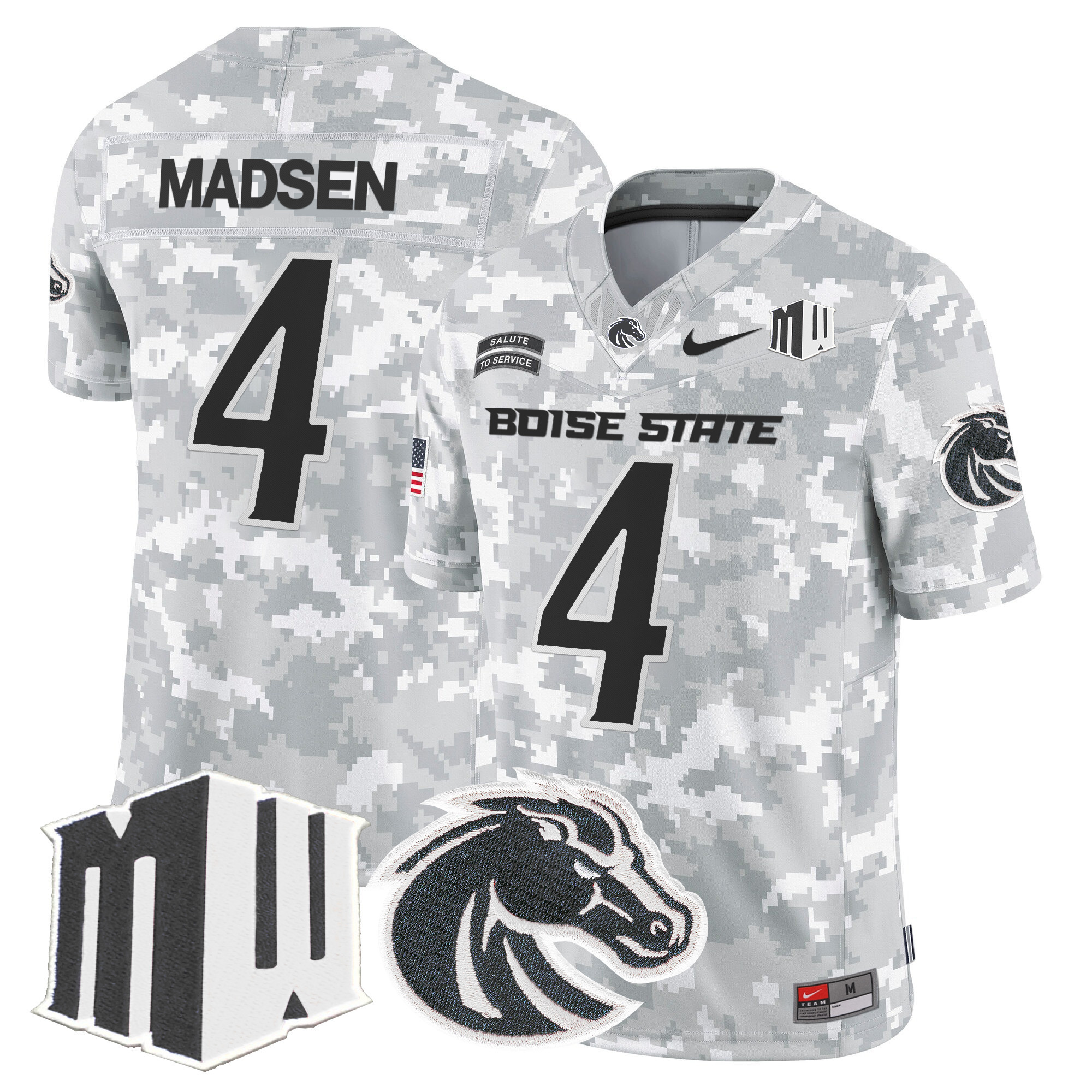 Boise State Broncos 2024 Salute to Service Vapor Limited Jersey - Arctic Camo - All Stitched