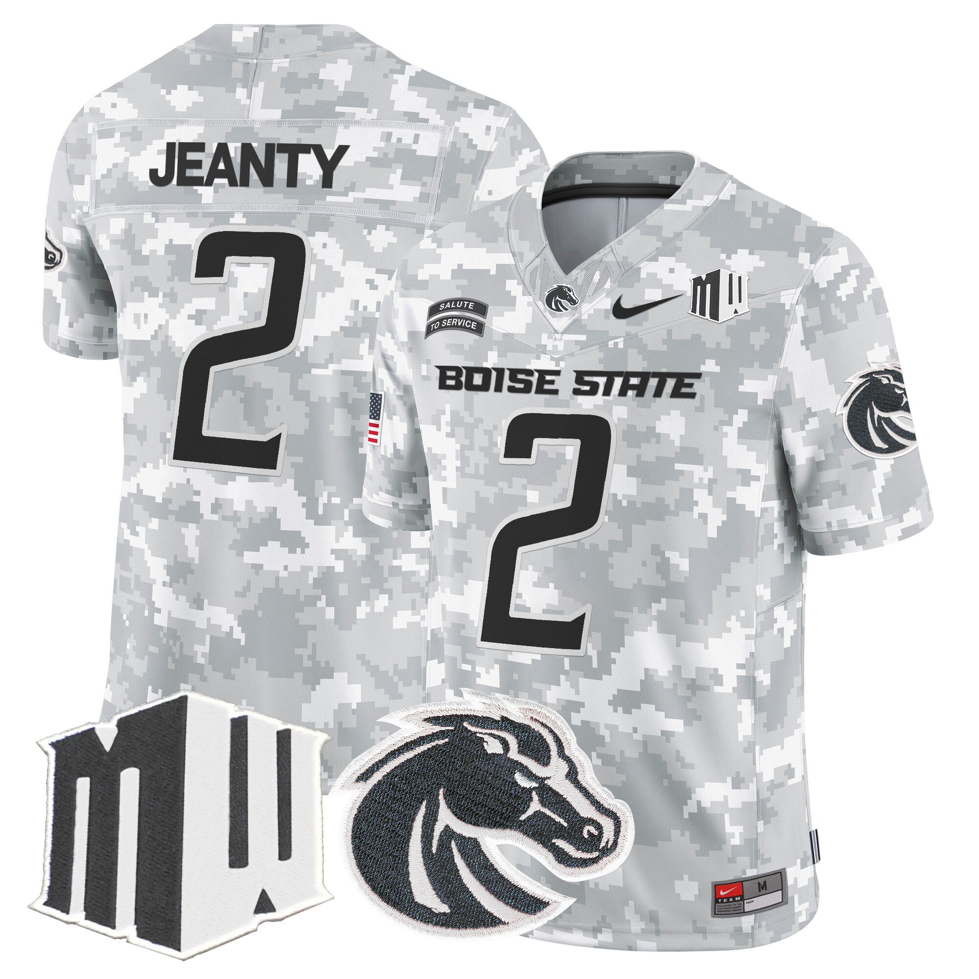 Boise State Broncos 2024 Salute to Service Vapor Limited Jersey - Arctic Camo - All Stitched