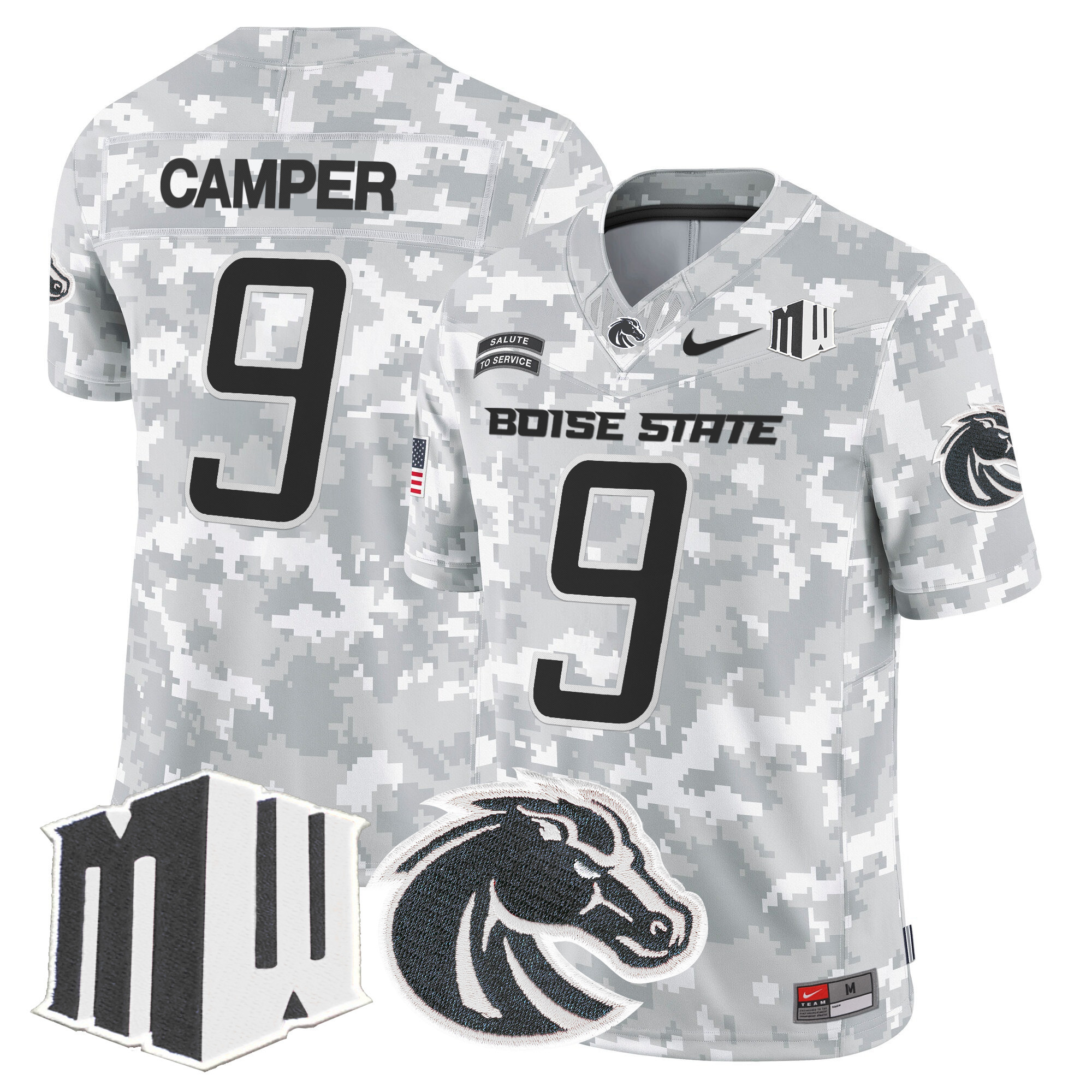 Boise State Broncos 2024 Salute to Service Vapor Limited Jersey - Arctic Camo - All Stitched