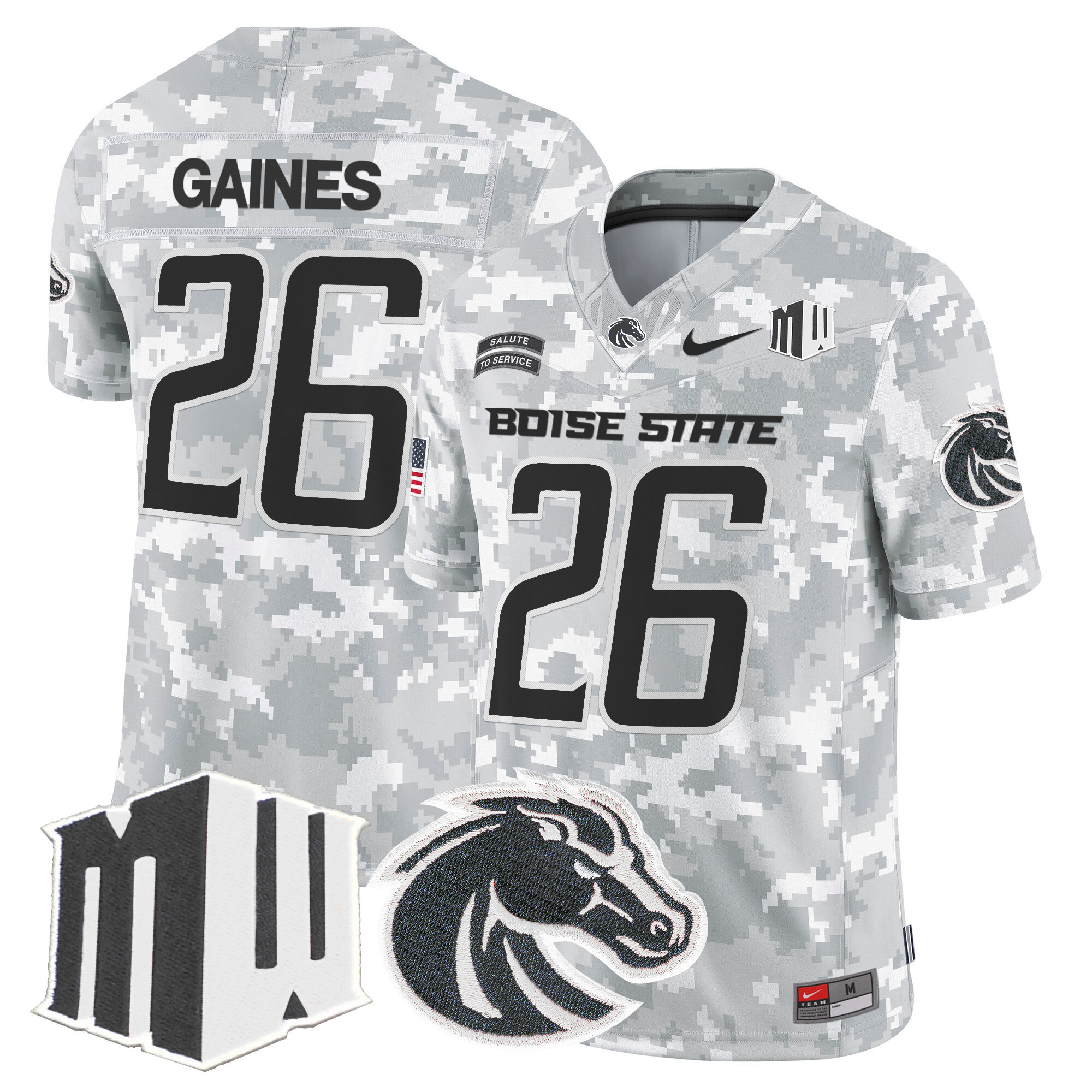 Boise State Broncos 2024 Salute to Service Vapor Limited Jersey - Arctic Camo - All Stitched