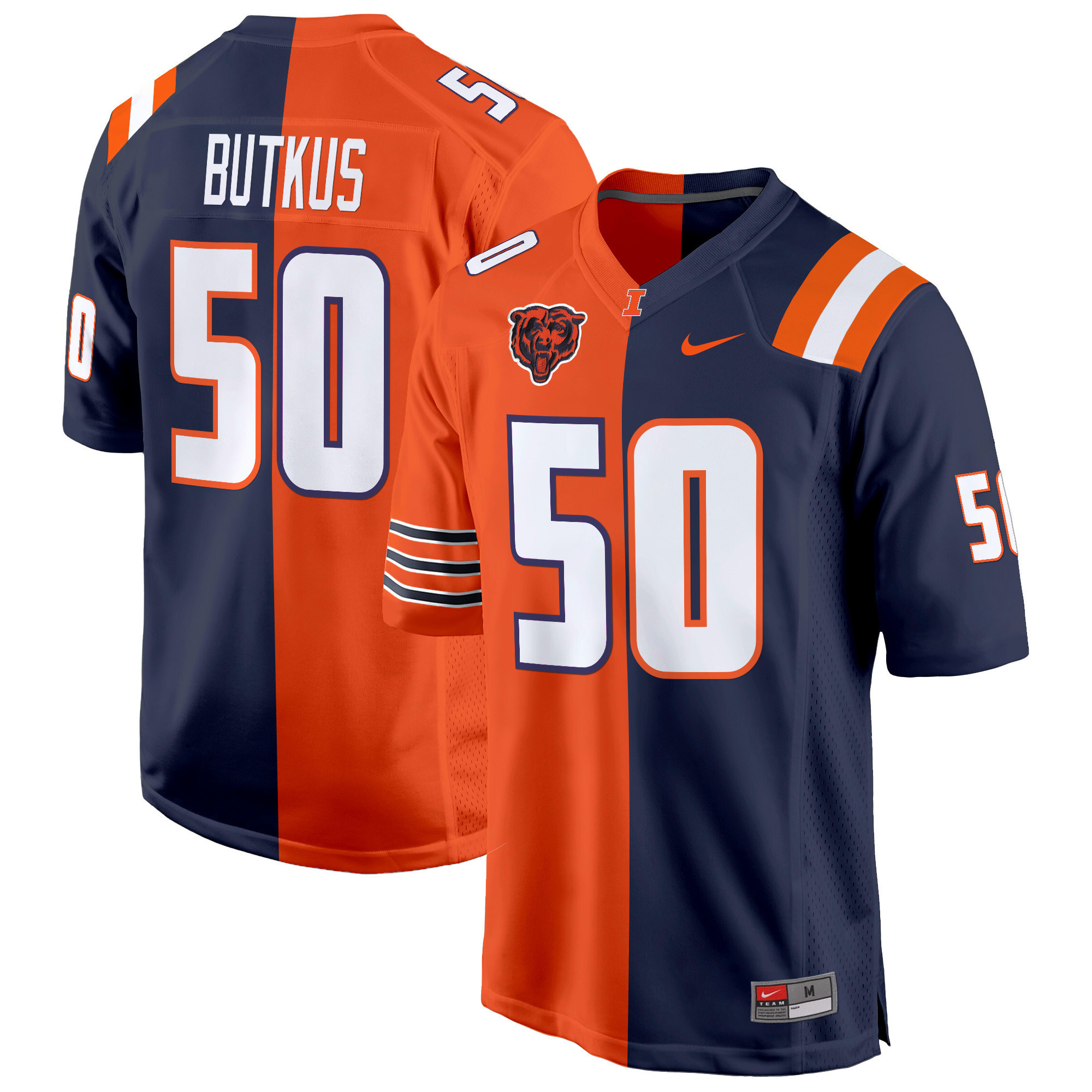 Illinois Fighting Illini Split Game Jersey - All Stitched