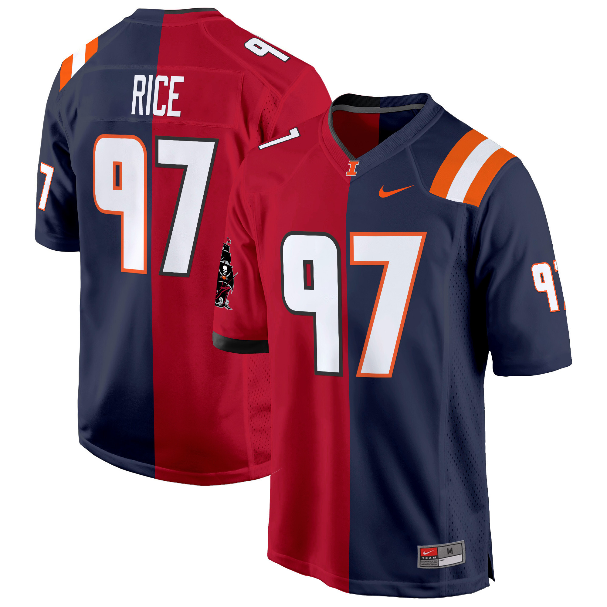 Illinois Fighting Illini Split Game Jersey - All Stitched