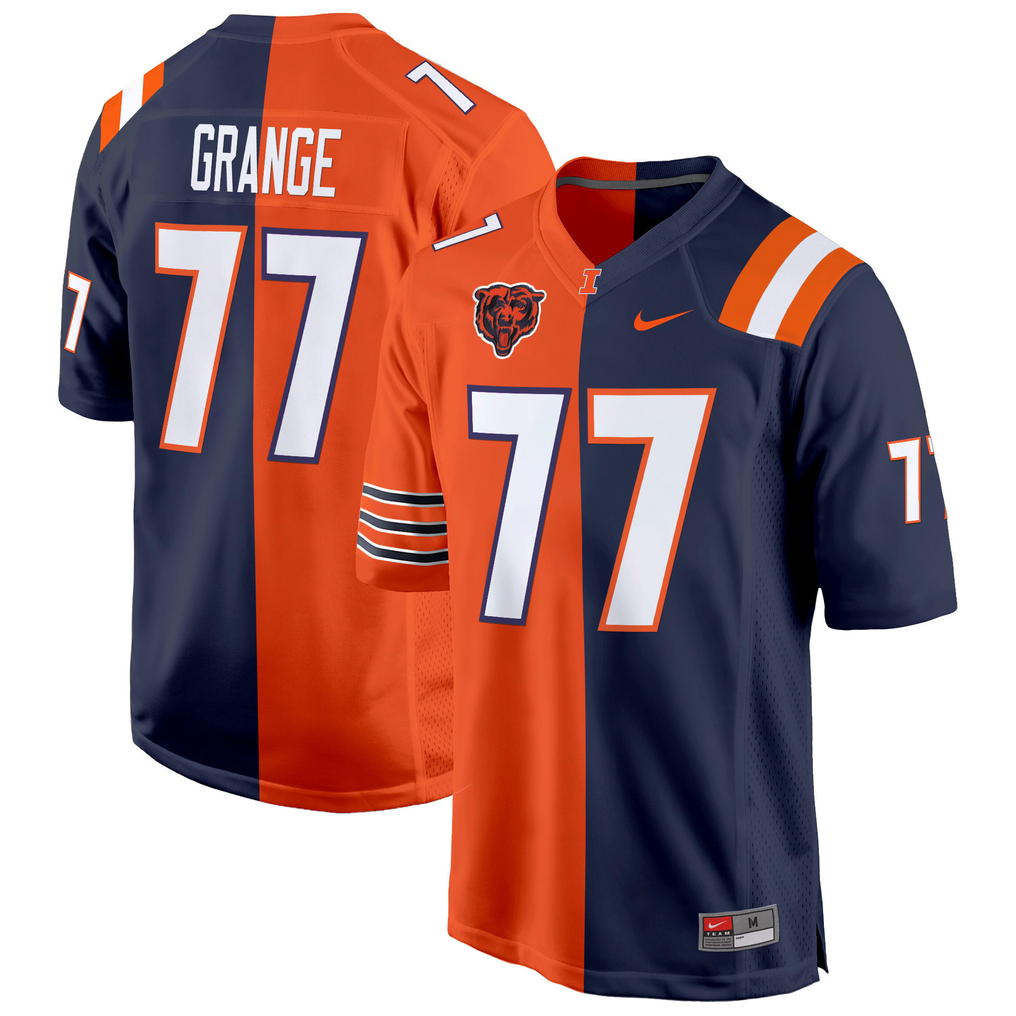 Illinois Fighting Illini Split Game Jersey - All Stitched