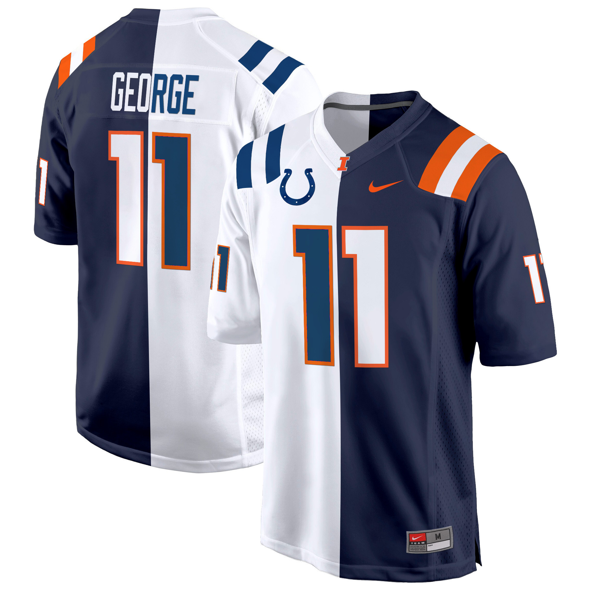 Illinois Fighting Illini Split Game Jersey - All Stitched