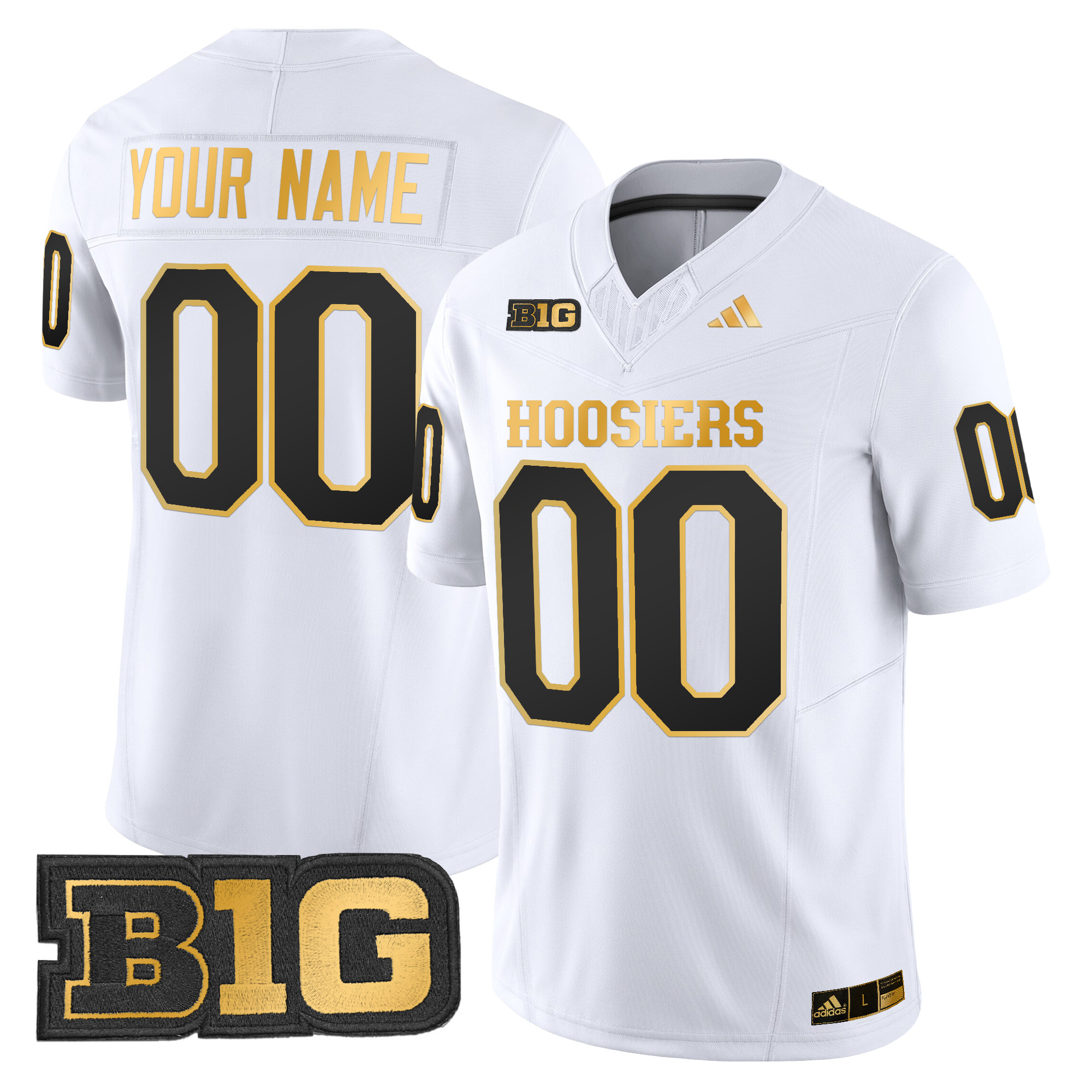 Indiana Hoosiers 2024 Gold Vapor Limited Custom Jersey - All Stitched