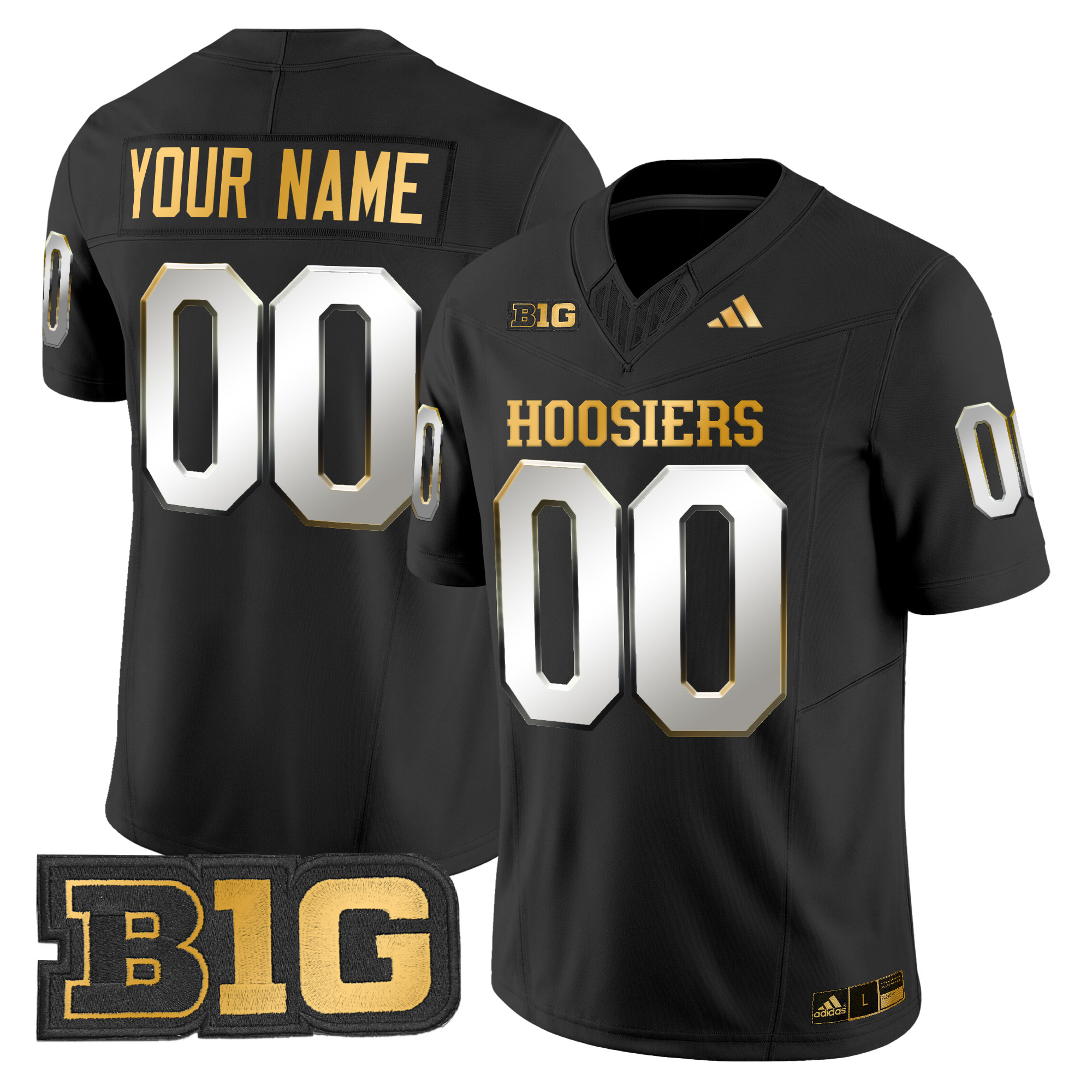 Indiana Hoosiers 2024 Gold Vapor Limited Custom Jersey - All Stitched