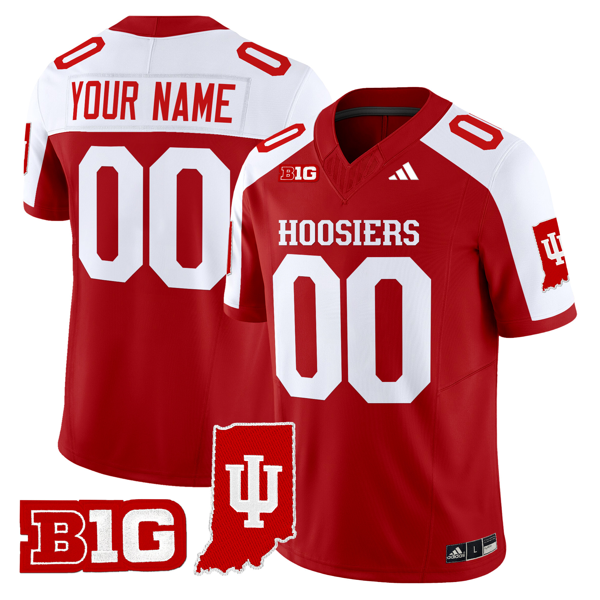 Indiana Hoosiers 2024 Map Patch Vapor Limited Custom Jersey - All Stitched