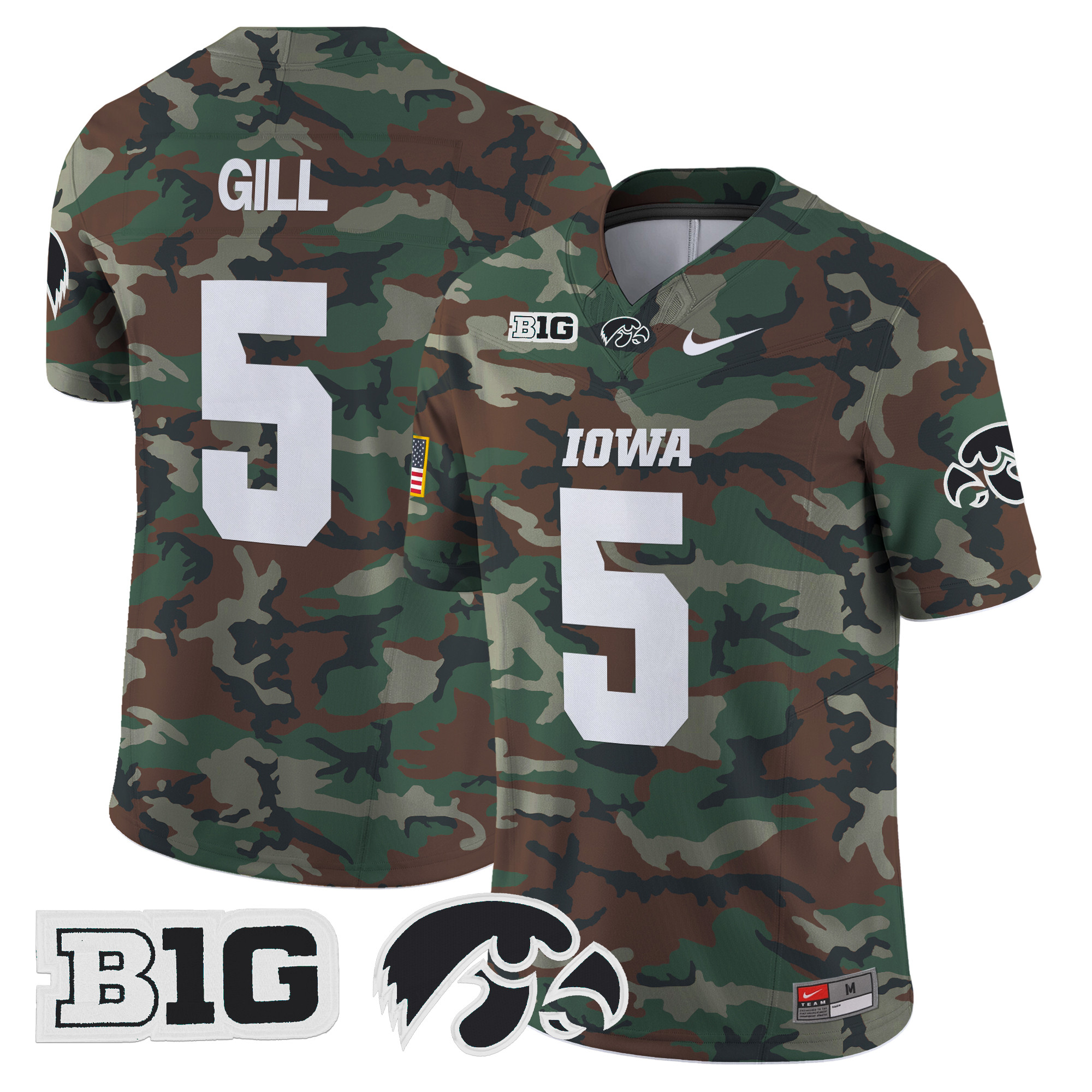 Iowa Hawkeyes 2024 Military Vapor Limited Jersey - All Stitched