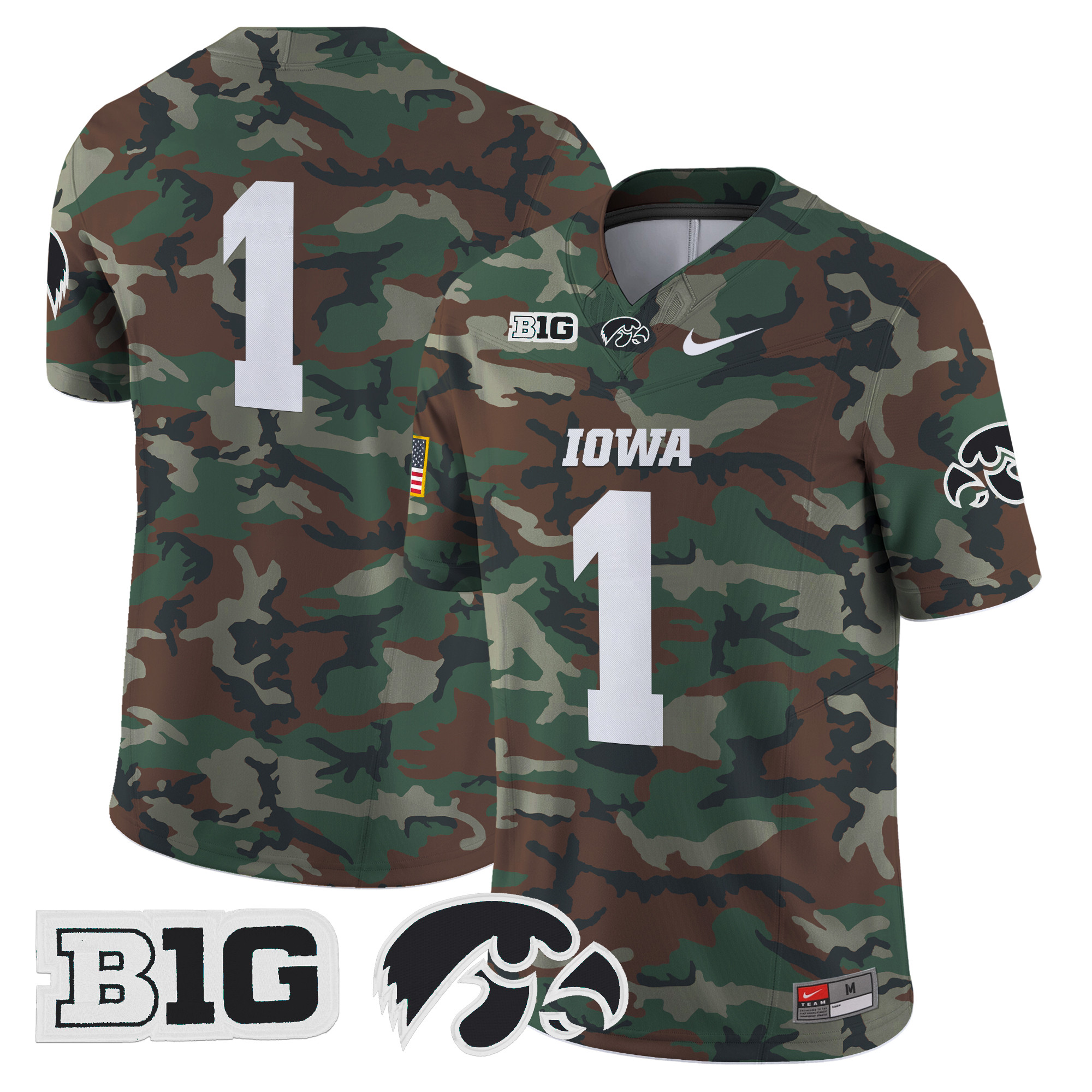Iowa Hawkeyes 2024 Military Vapor Limited Jersey - All Stitched