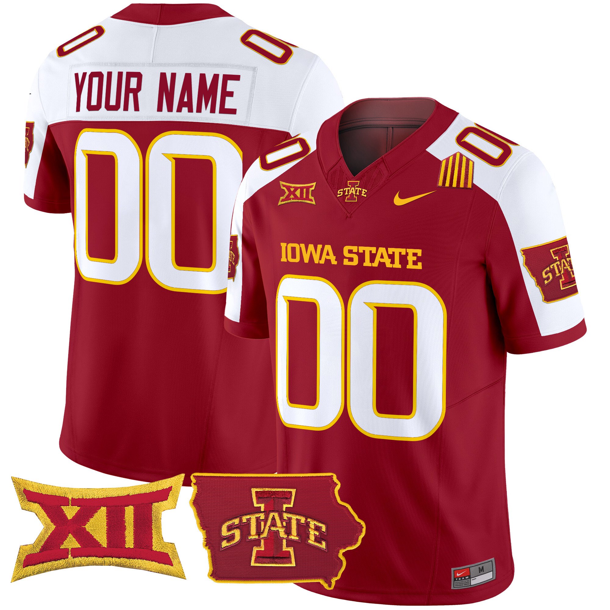 Iowa State Cyclones 2024 Home Patch Vapor Limited Custom Jersey - All Stitched